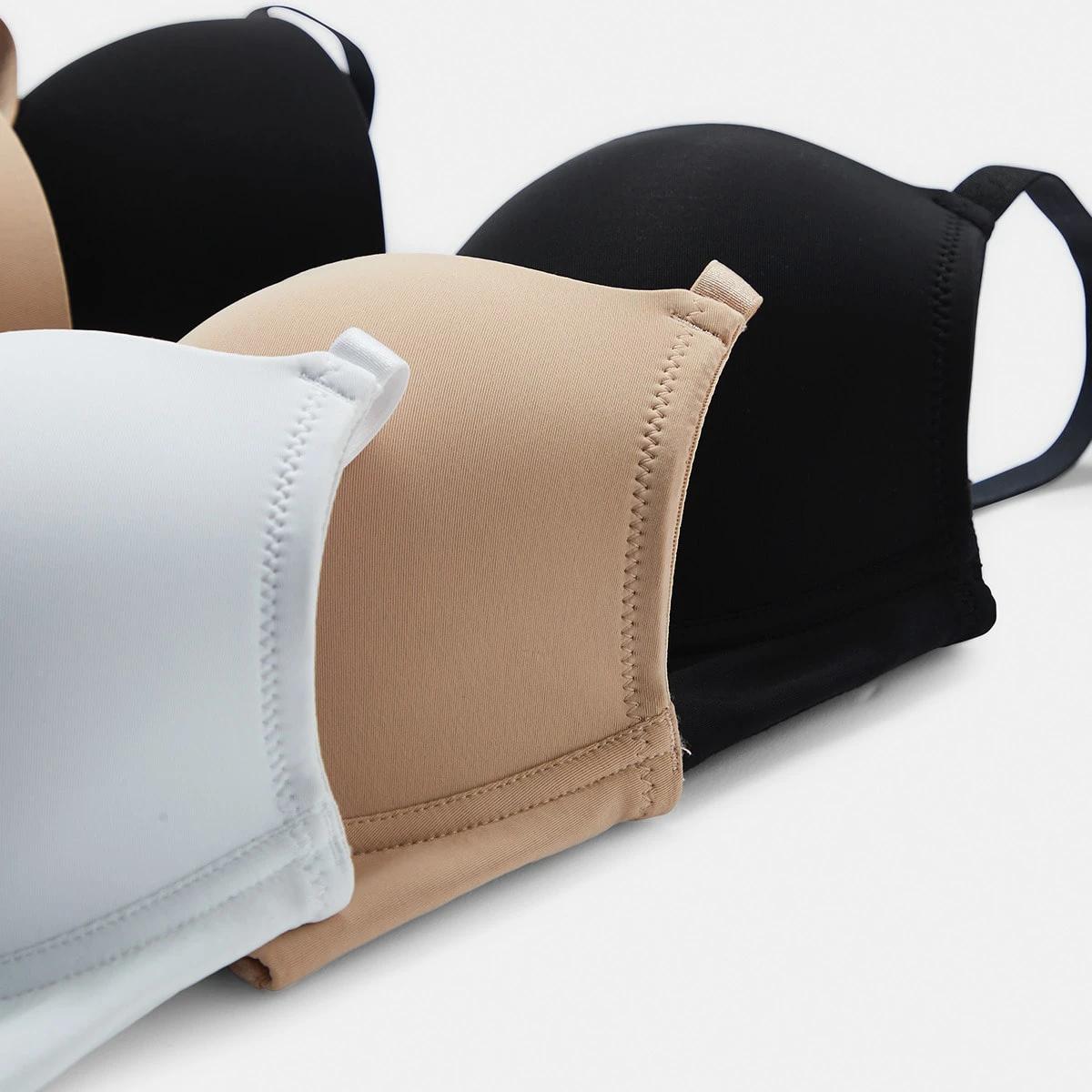 2 3 Pack Full Coverage T-shirt Bra ALMOND, WHITE, BLACK, 2 of 9