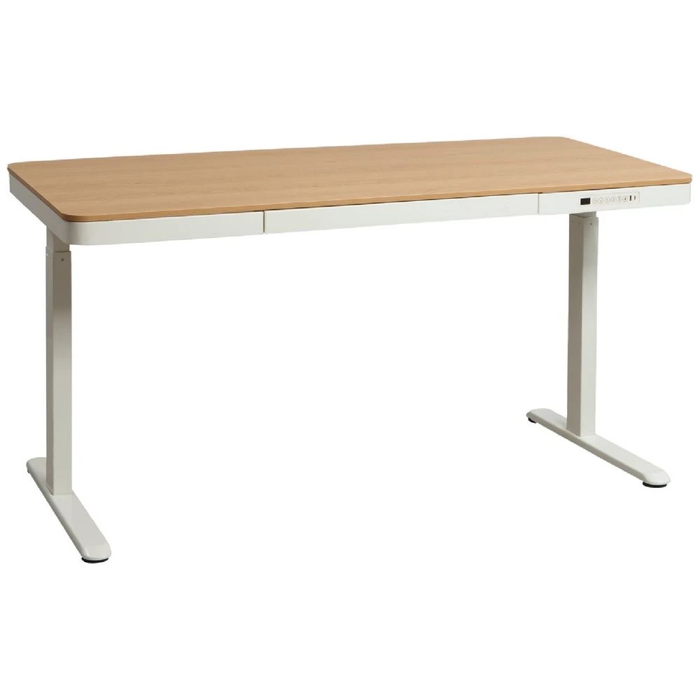 2 Newhaven Electric Sit Stand Desk with Drawer 1500mm White/Oak Desks, Tables and Workstations, 2 of 10