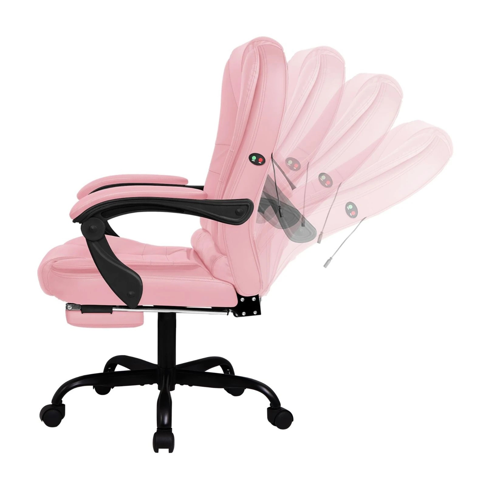 5 Alfordson Massage Office Chair FOOTREST Executive Gaming Racing Seat PU Leather - Pink, 5 of 10
