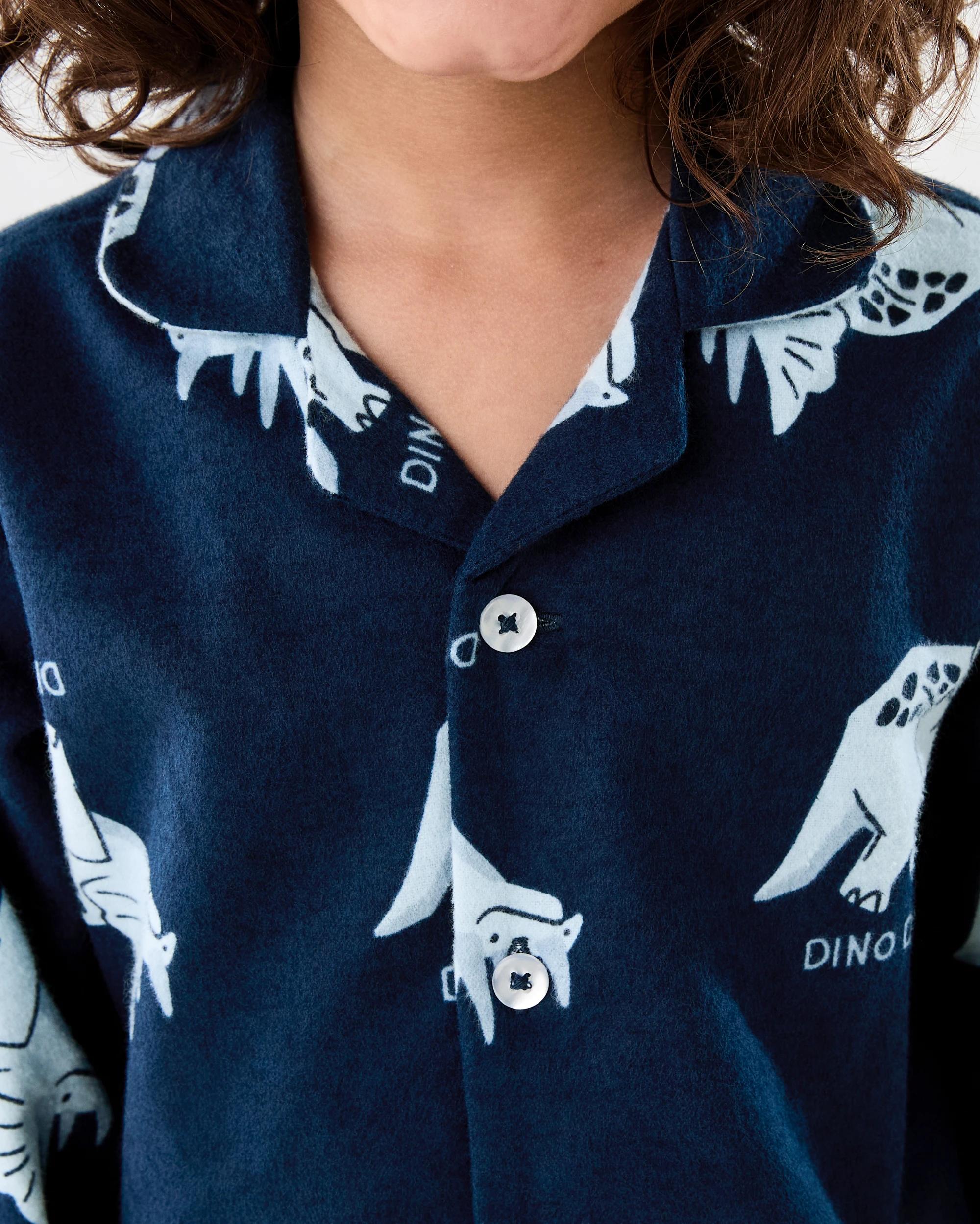 3 Flannel Pyjama Set Nvy Dino, 3 of 8