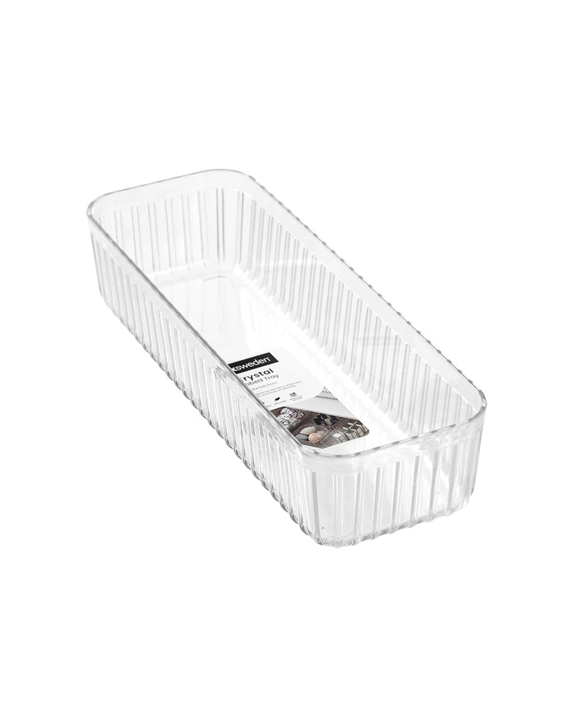 2 Boxsweden 12pc Crystal Ribbed Tray Modular Design Storage Container 31x11x6.5cm - Clear, 2 of 5