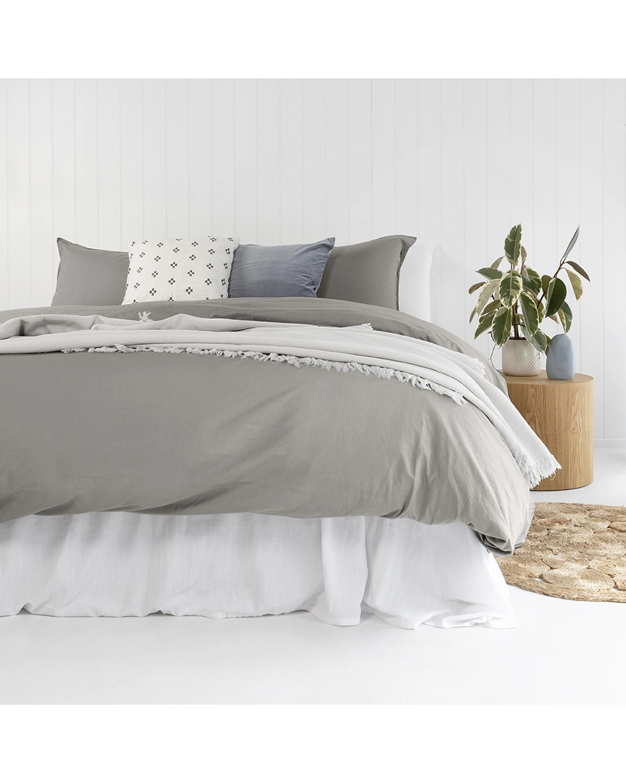 3 Bambury Temple Organic Cotton Quilt Cover Set Woven - Grey, 3 of 3