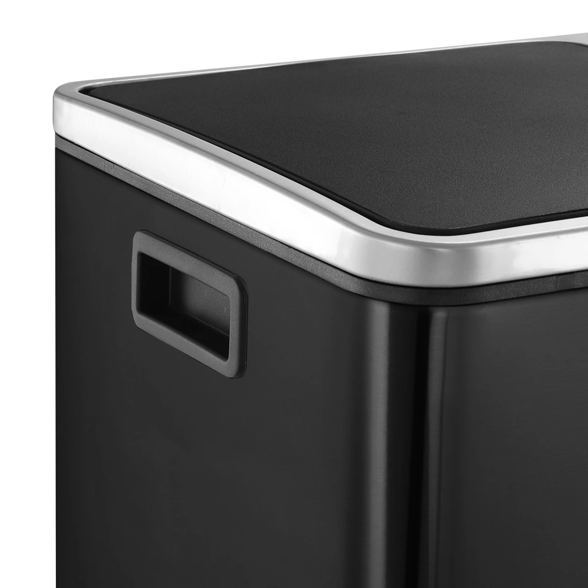 6 Maxkon 60L Pedal Recycling Bin Dustbin Kitchen Rubbish Bins Waste Garbage Trash Can with Dual Compartments Black, 6 of 7