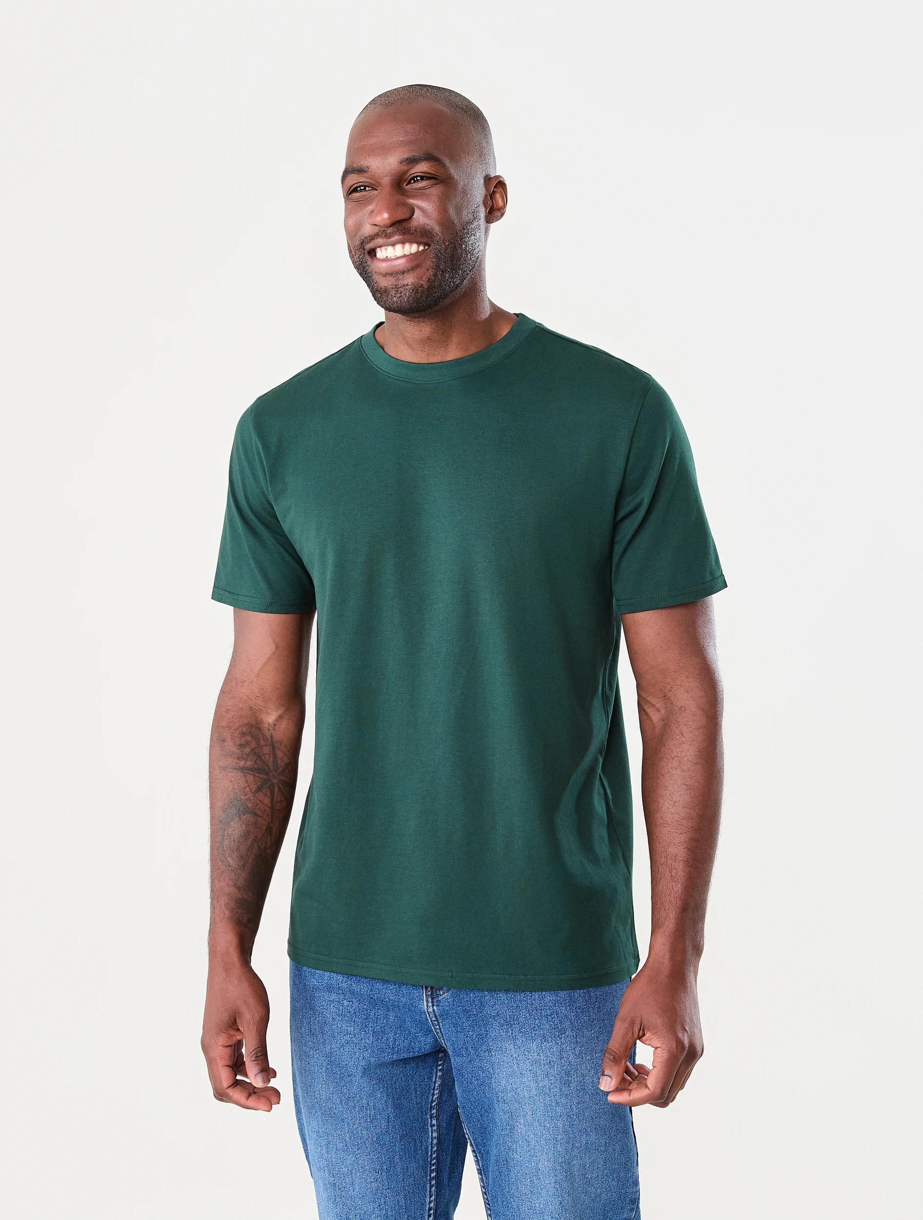 1 Australian Cotton Crew Neck T-shirt Grn Darksp, 1 of 6