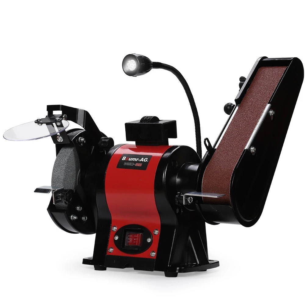 1 Baumr-AG Bench Grinder and Belt Sander Combo, 150mm Grinding Disc, 50 x 686mm Linisher, Brushless Motor, Worklight, 1 of 1