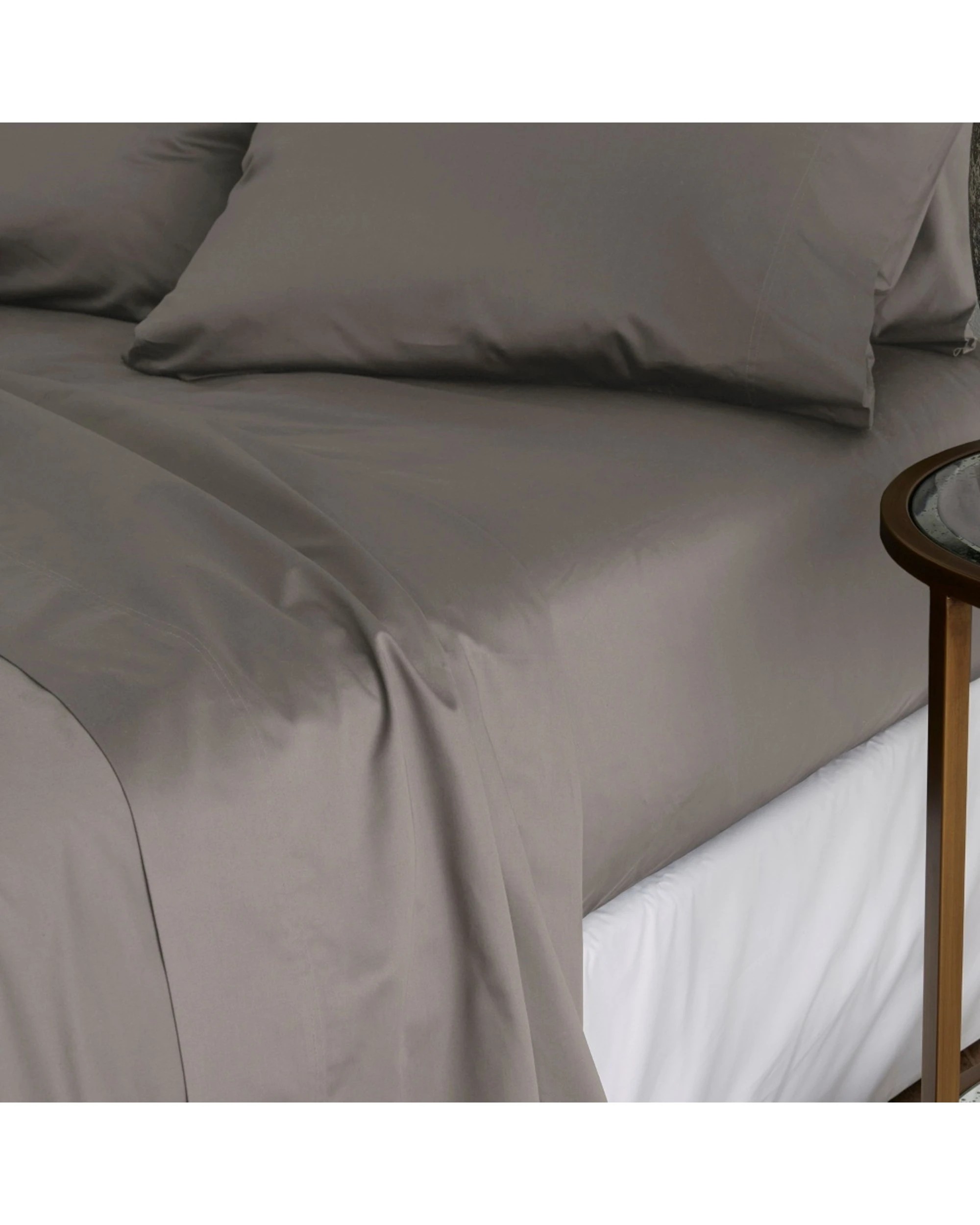 2 Bedding co Sheet Set 1200TC Egyptian Cotton Simply Taupe - King Single Bed - Beige, 2 of 5