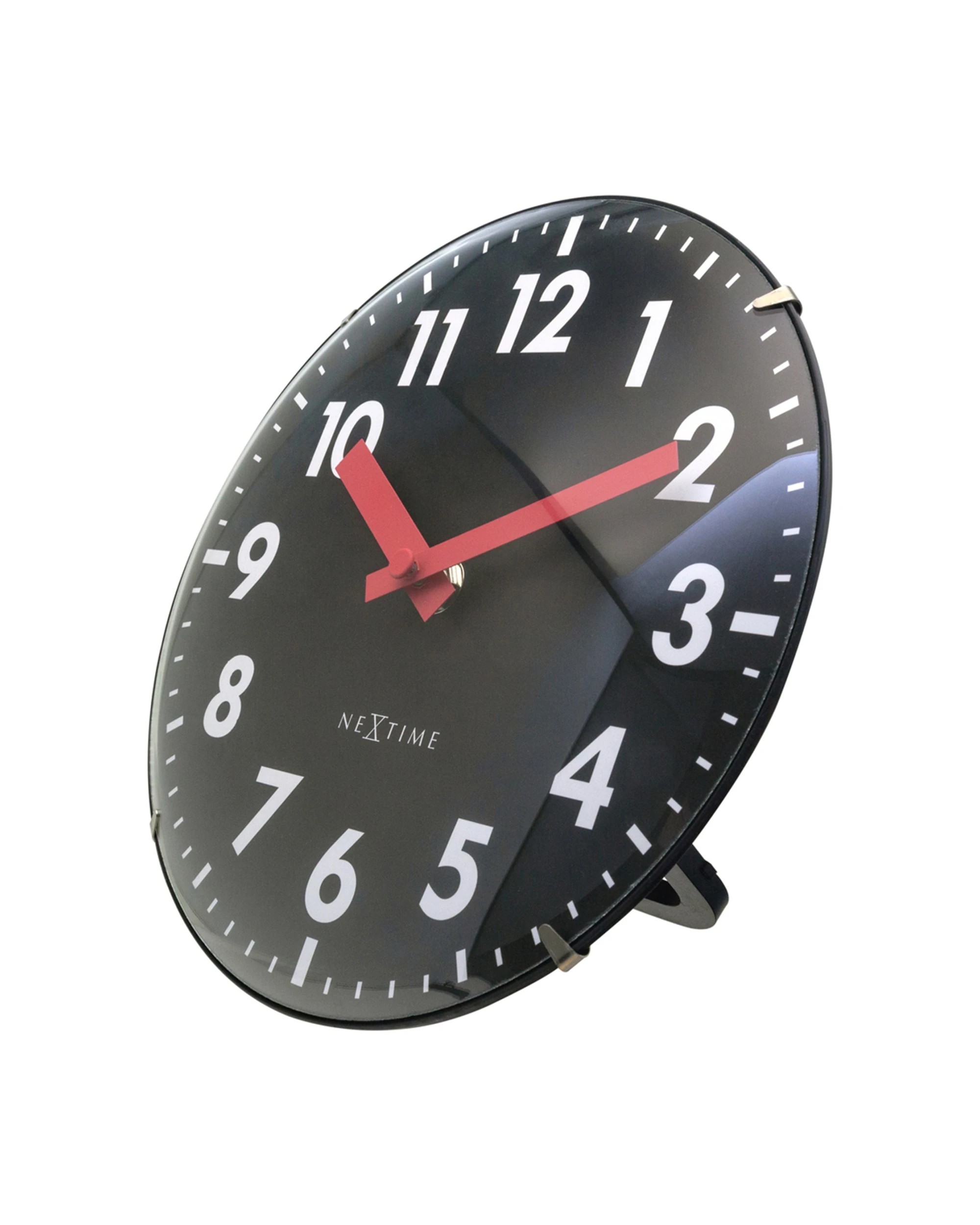 3 NEXTIME Duomo Mini Clock Silent Sweep Movement Retractable Stand Table Wall 20cm - Black, 3 of 7