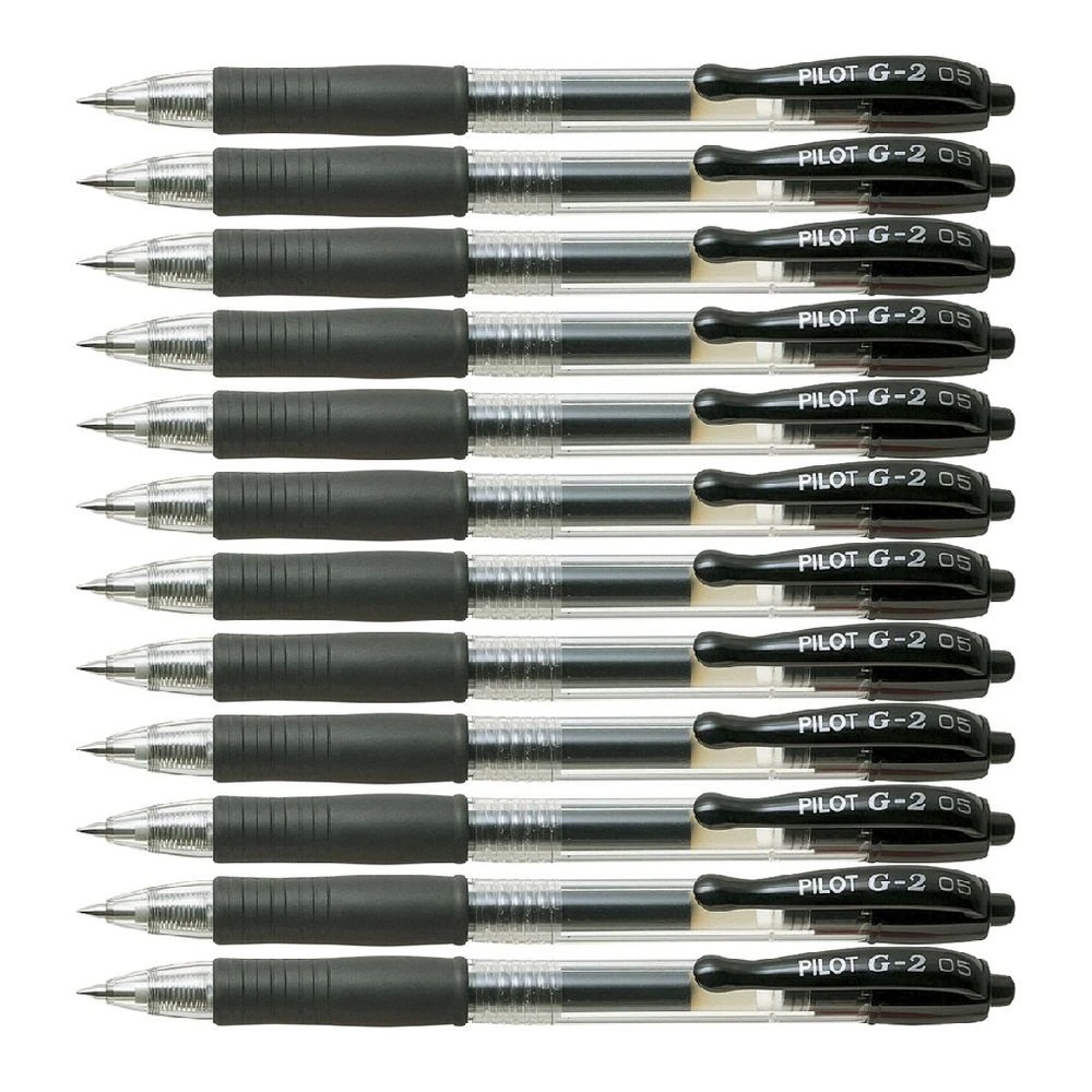 2 PILOT G2 Retractable Gel Pen 0.5mm Black 12 Pack, 2 of 2