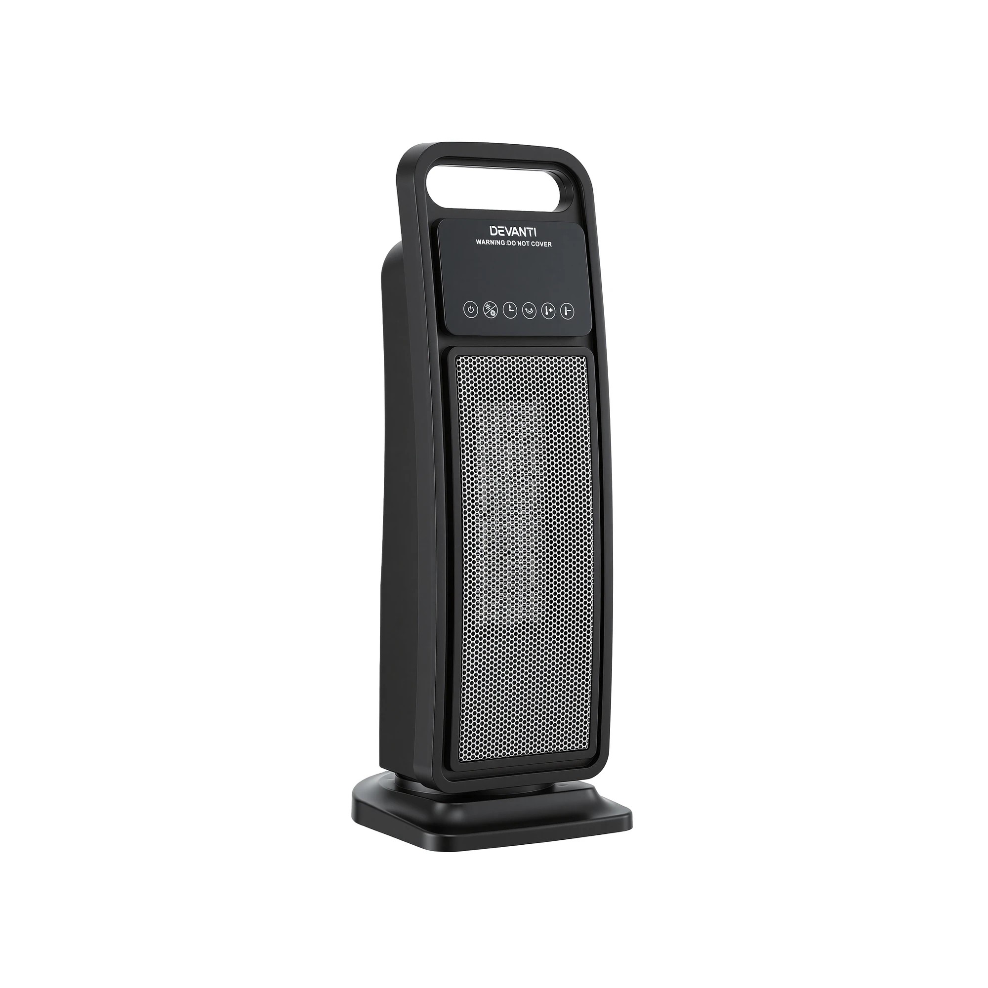 1 Devanti 2000W Ceramic Tower Heater Space Heaters Indoor Oscillating - Black, 1 of 2