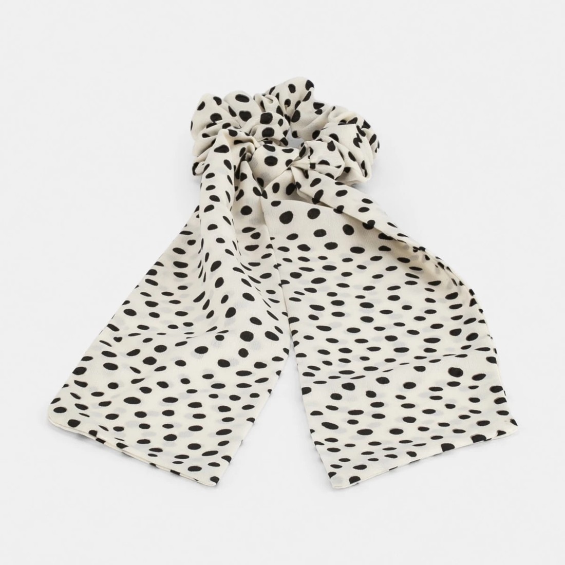 2 Linen Hair Scrunchie Scarf - Spots, 2 of 5