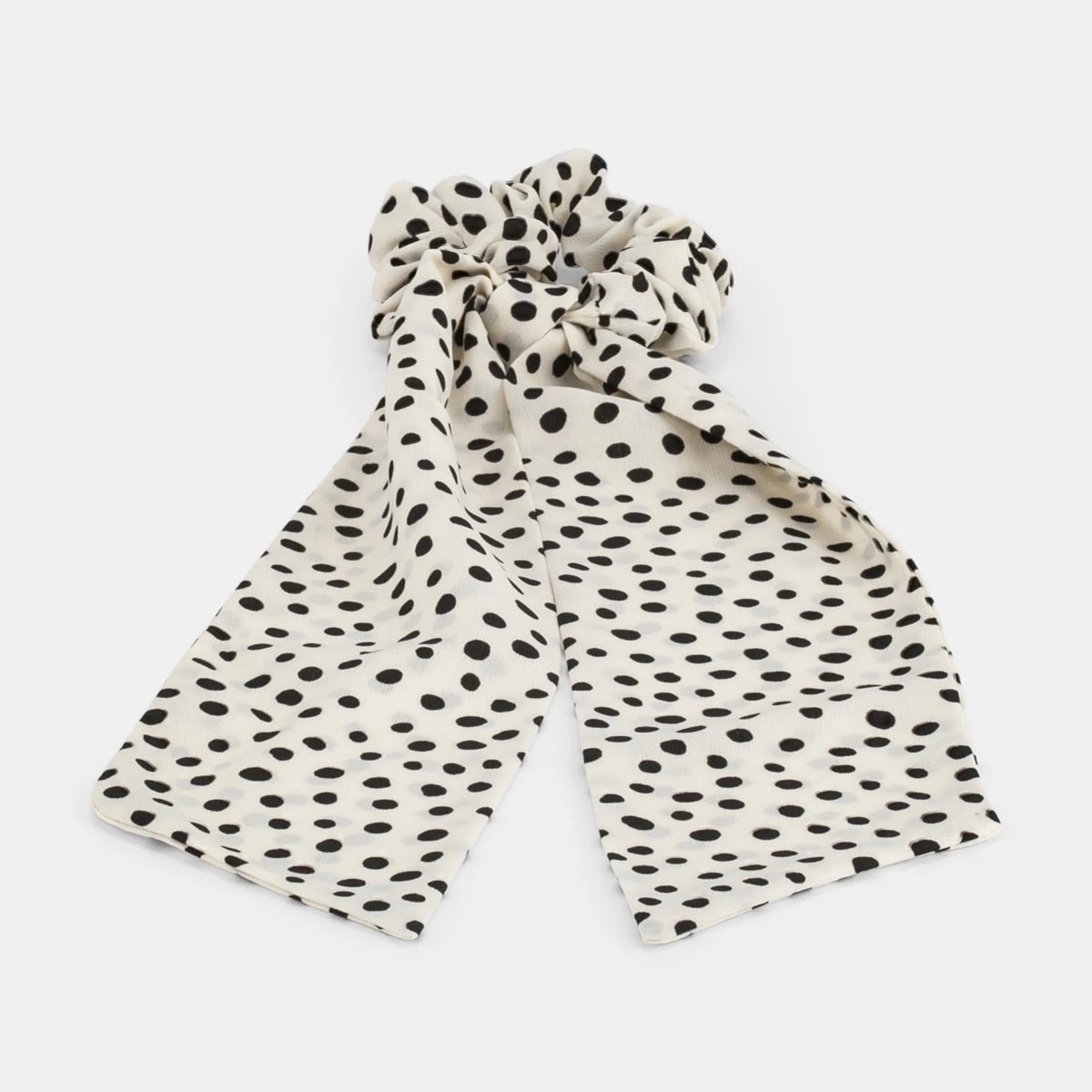 2 Linen Hair Scrunchie Scarf - Spots, 2 of 5