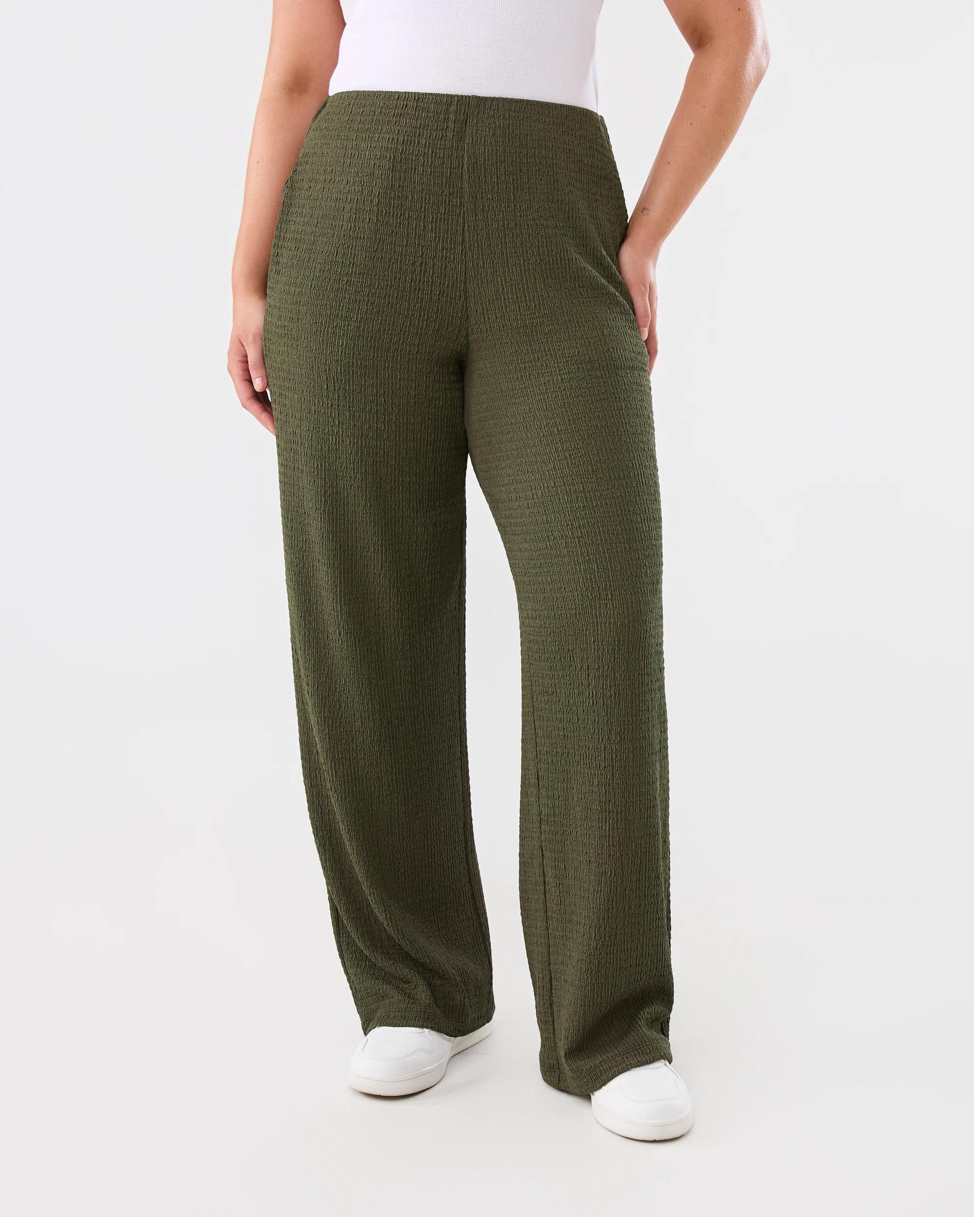 1 Textured Pants Deep Olive, 1 of 5