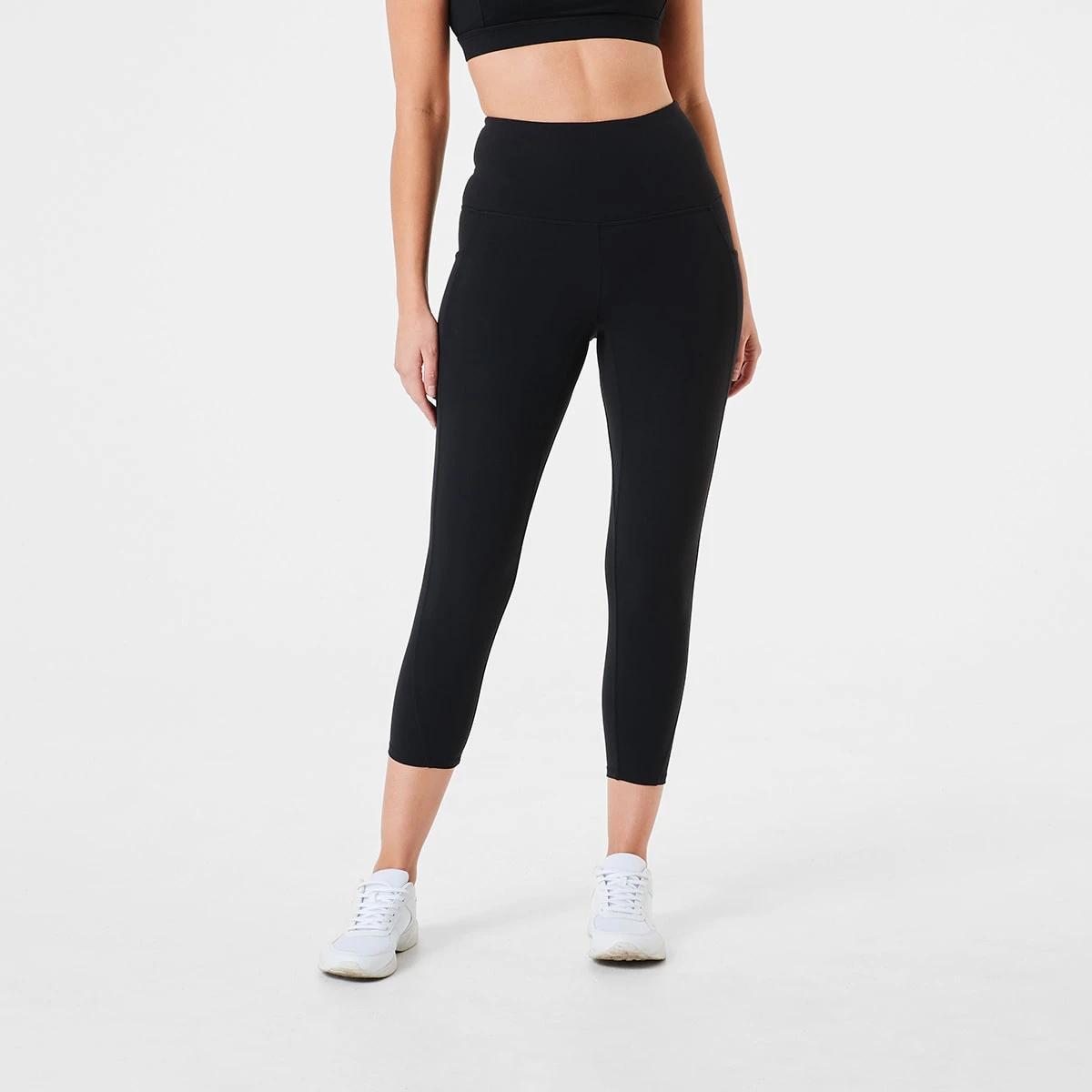 1 Active Womens Crop Ultimate Yoga Leggings BLACK, 1 of 5