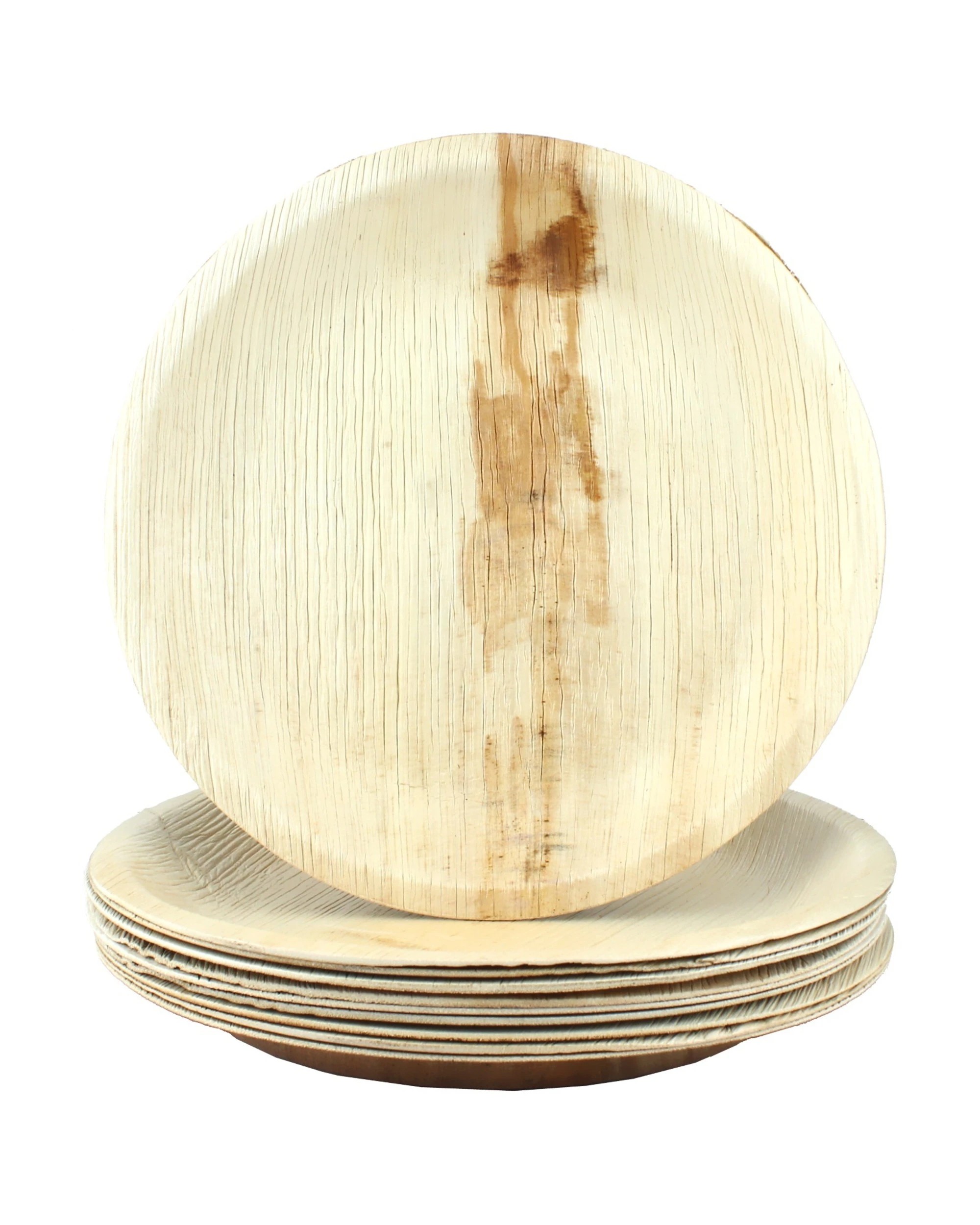 1 Alpen Natural Palm Leaf Large Round Plates Pack of 10, 1 of 1