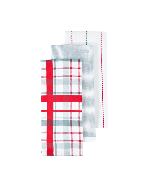 3 Pack Plaid Tea Towels