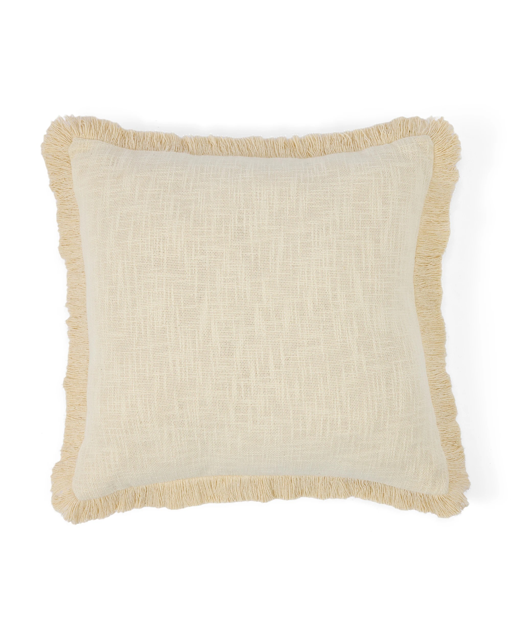 1 50cm Fringed Cushion - Butter, 1 of 4