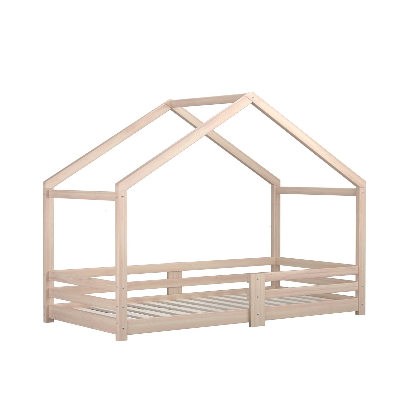 7 Oikiture Bed Frame Wooden Single Size Timber House Frame
 - Natural, 7 of 10