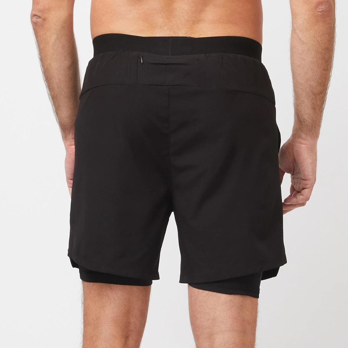 3 Active Mens Dual Layer Shorts Black, 3 of 8