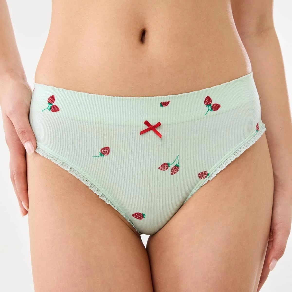 2 3 Pack Seamfree Rib Bikini Briefs BERRY, WHITE, PINK LADY, 2 of 8