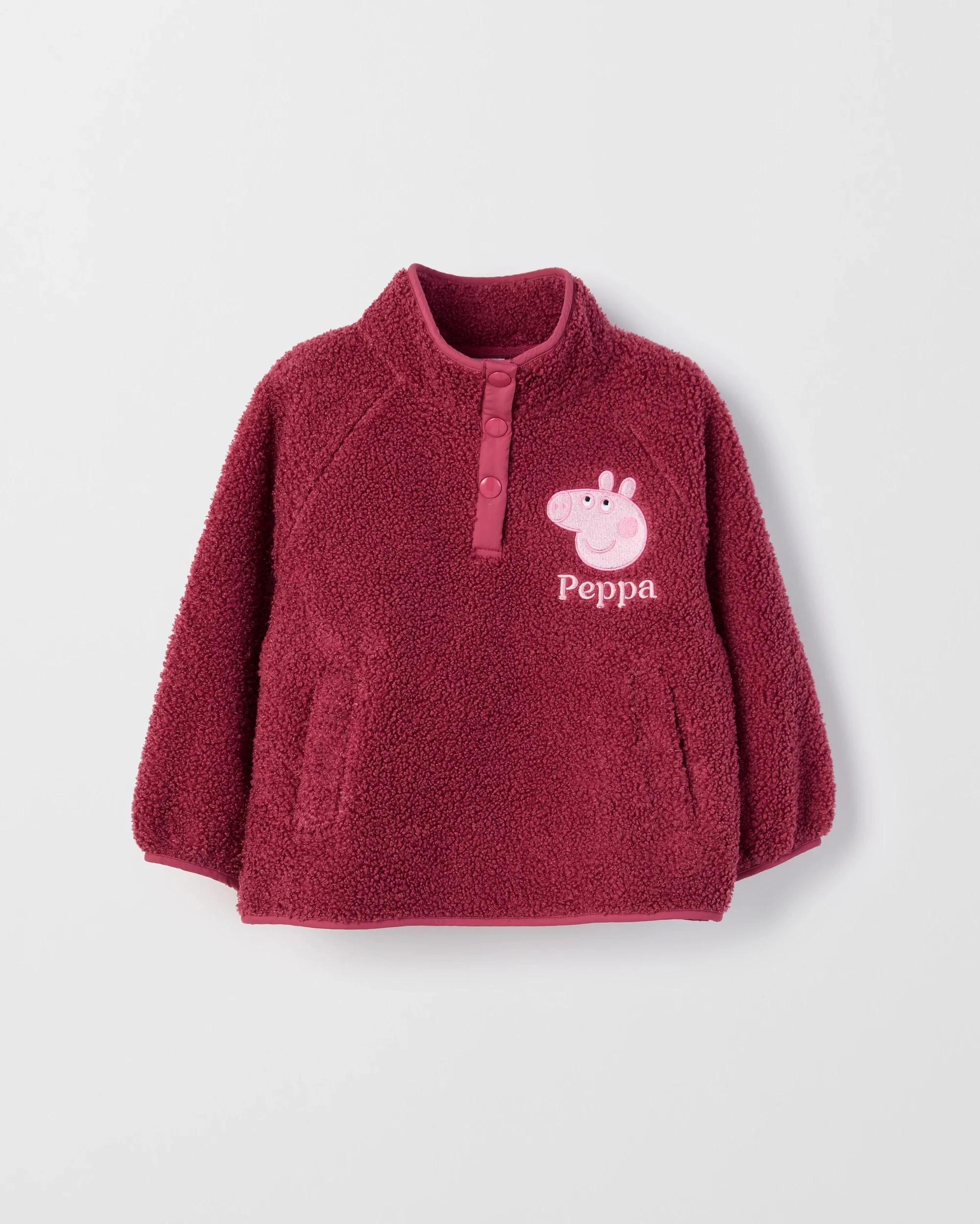 6 Peppa Pig Teddy Fleece Embroidered Jacket PINK, 6 of 8