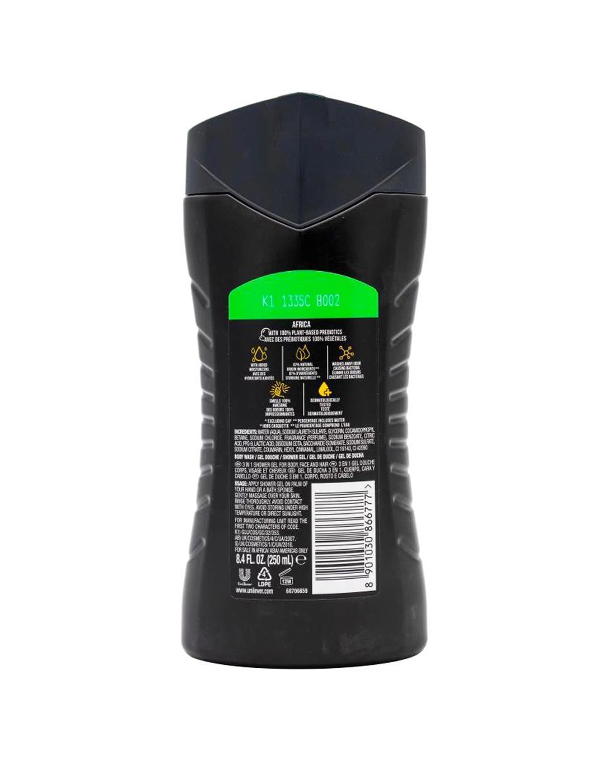 3 Axe 12pk Africa 3-in-1 Body Face Hair Wash 250ml For Men Mandarin Sandal - Multi, 3 of 4