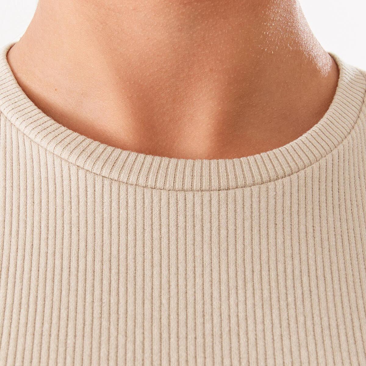 4 Short Sleeve Rib Top Bone Beige, 4 of 9