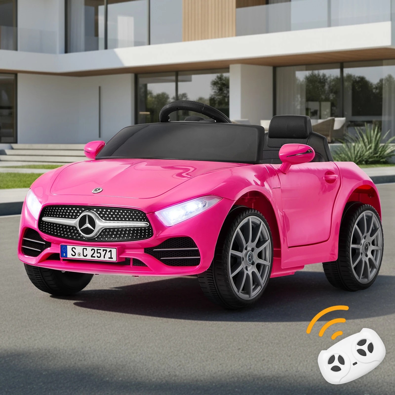 2 Kids Ride On Car 12V Mercedes-Benz Licensed Remote Control Toy
 - pink, 2 of 10