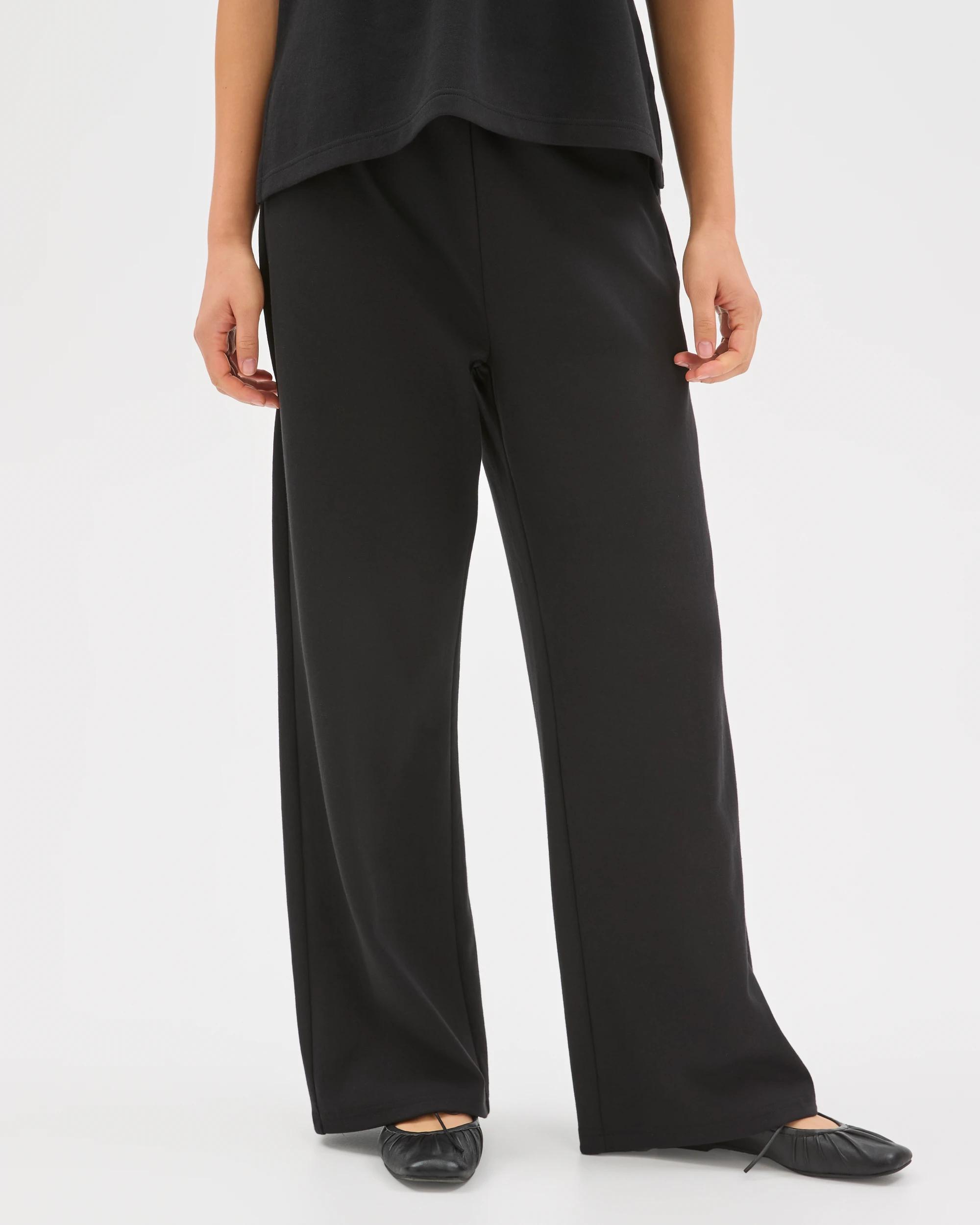 7 Target Woman Australian Cotton Blend Wide Leg Interlock Pants BLACK, 7 of 7