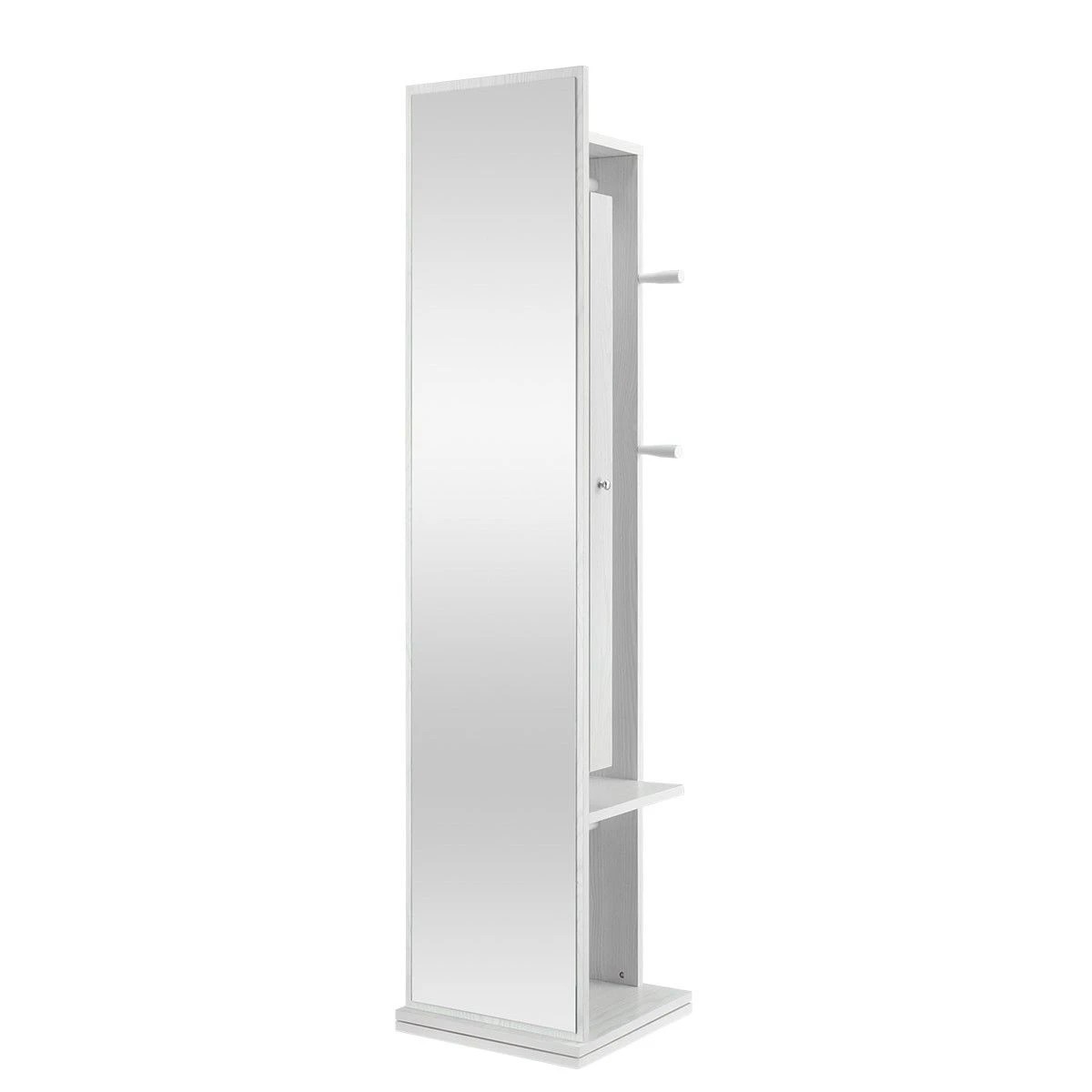 AUSWAY Slim Rotating Mirror Jewellery Storage Cabinet Free Standing ...