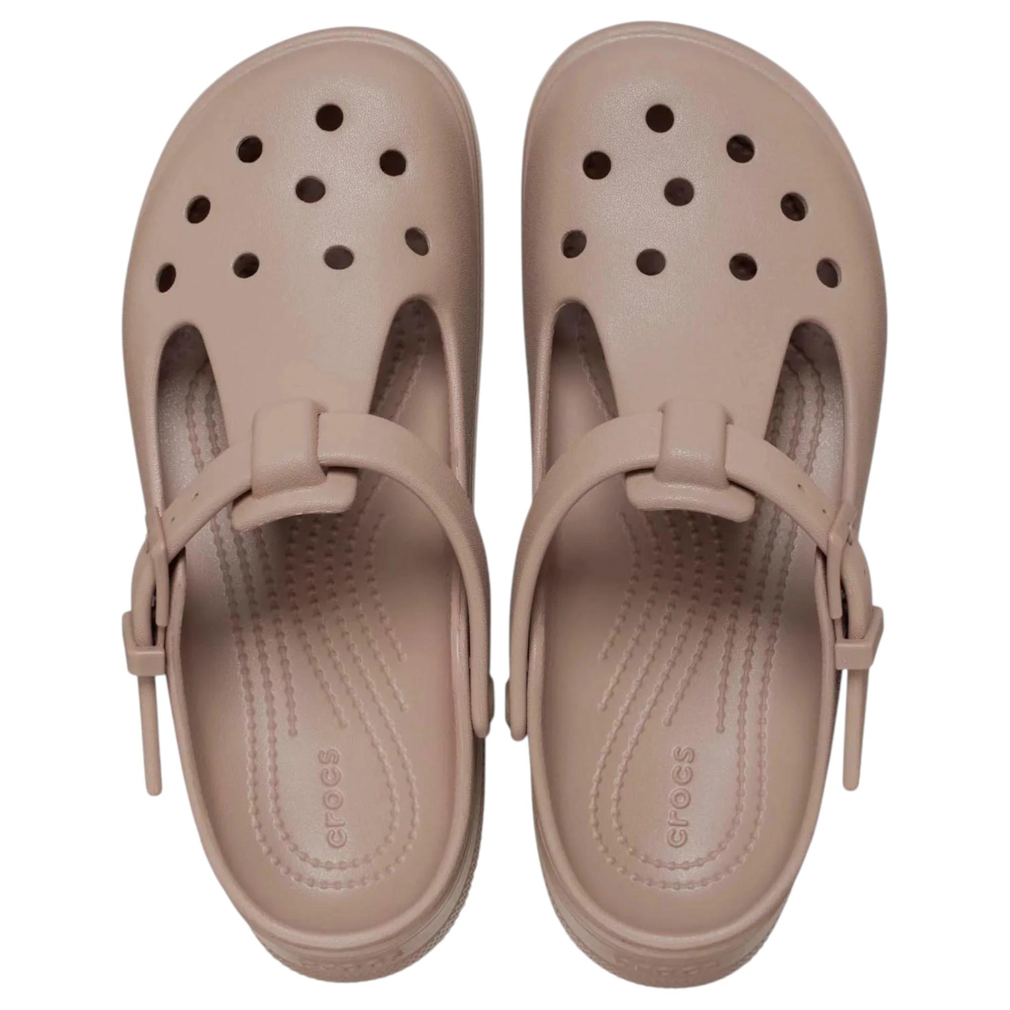 5 Crocs Womens Classic Mary Jane Clogs Sandals TAUPE, 5 of 7