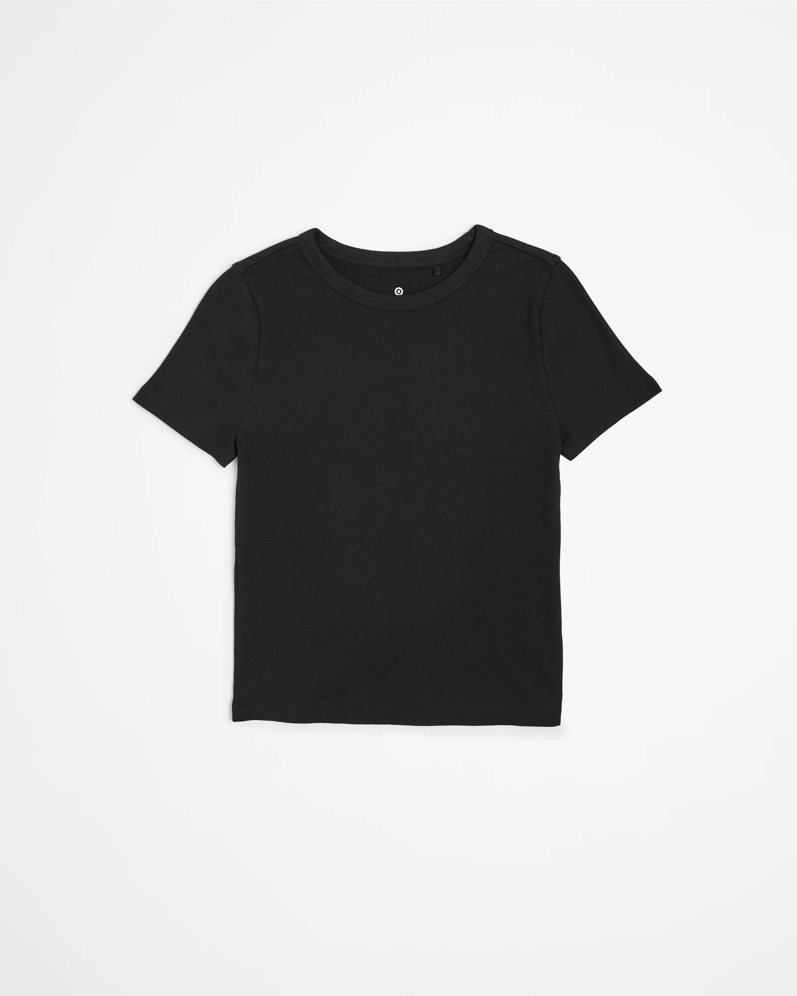 4 Target Australian Cotton Rib T-shirt BLACK, 4 of 5