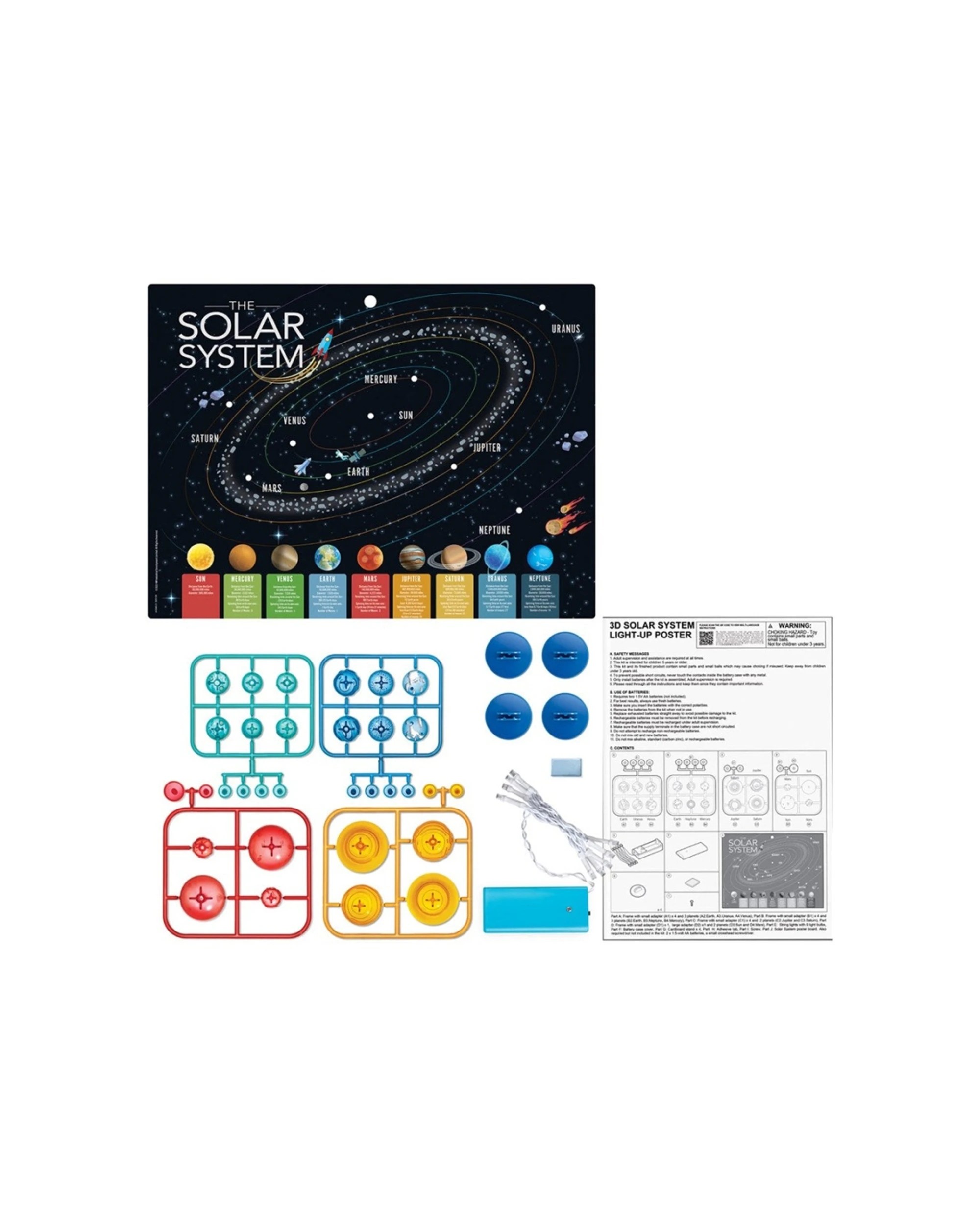 2 4M KidzLabs 3D Solar System Light Up Poster Board Educational Kids Activity, 2 of 3