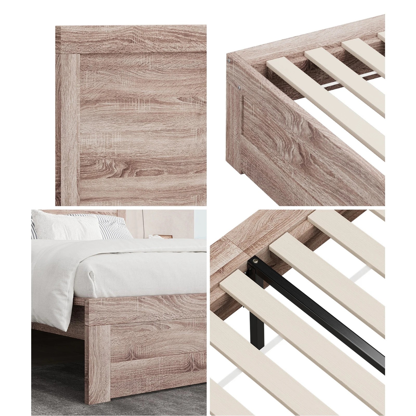 5 Oikiture Bed Frame King Single Size Wooden Bed Platforms NEO - Natural, 5 of 10