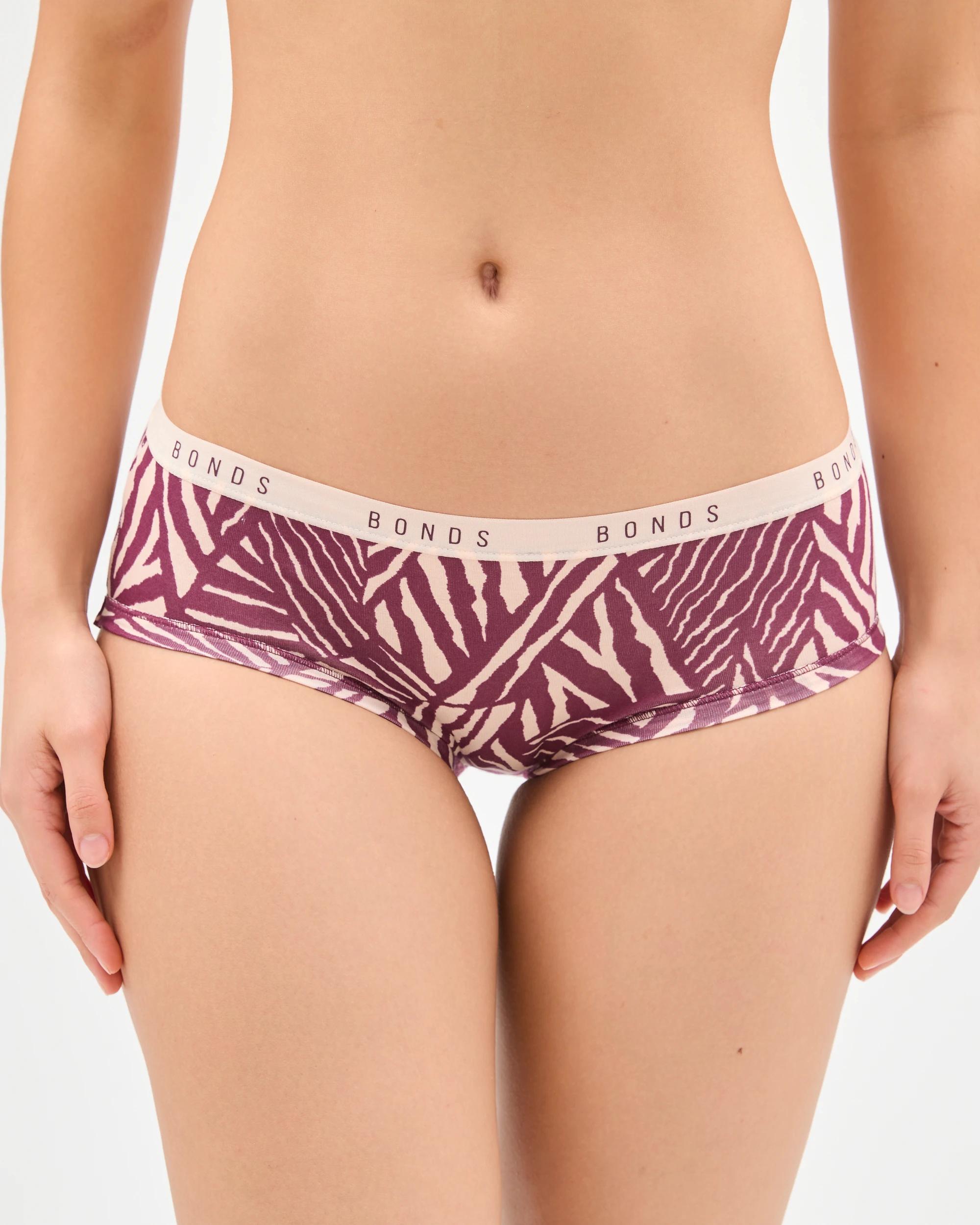 3 Bonds Cottontails 3 Pack Midi Briefs NATURAL STRIPE, 3 of 5