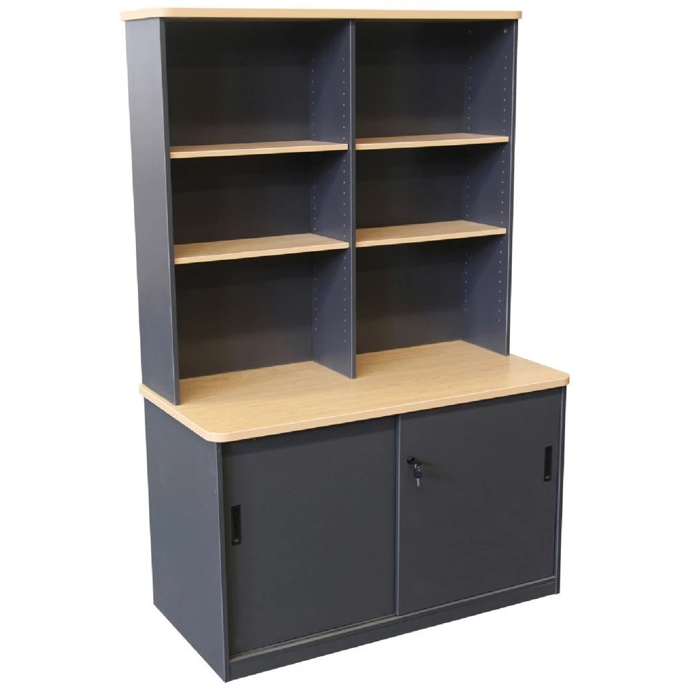 1 Toro 1200mm Sliding Door Credenza with Hutch Desks, Tables and Workstations, 1 of 1