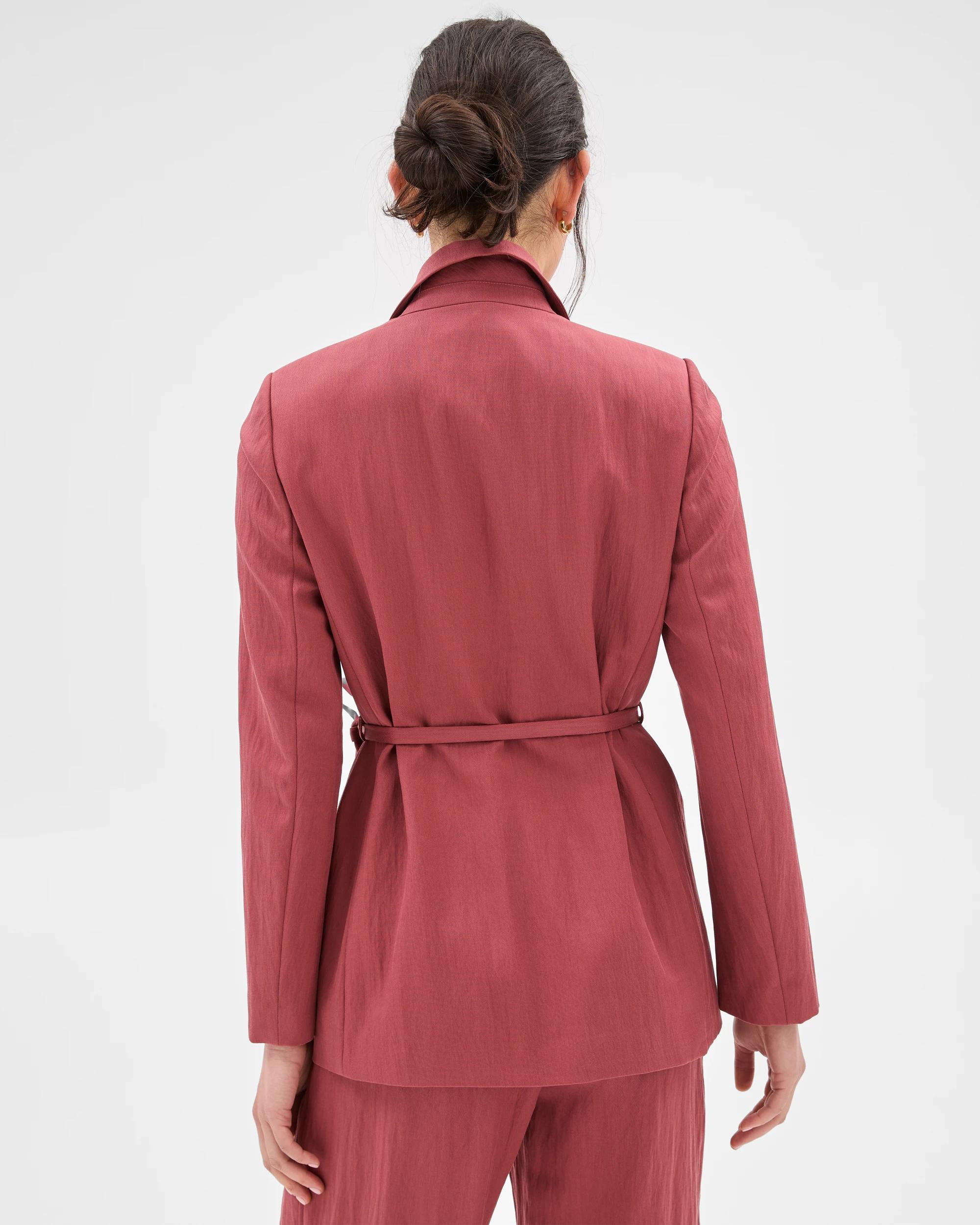 4 Fluid Tie Front Blazer - Preview TERRACOTTA, 4 of 7