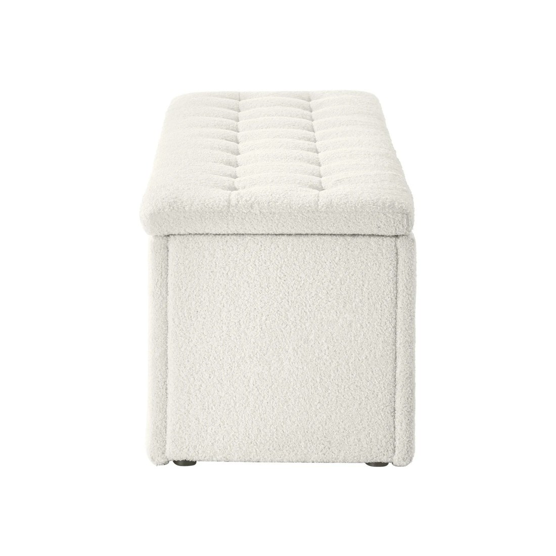 7 Oikiture Storage Ottoman Blanket Box Foot Stool Xl Chest Toy Sherpa Linen
 - White, 7 of 10