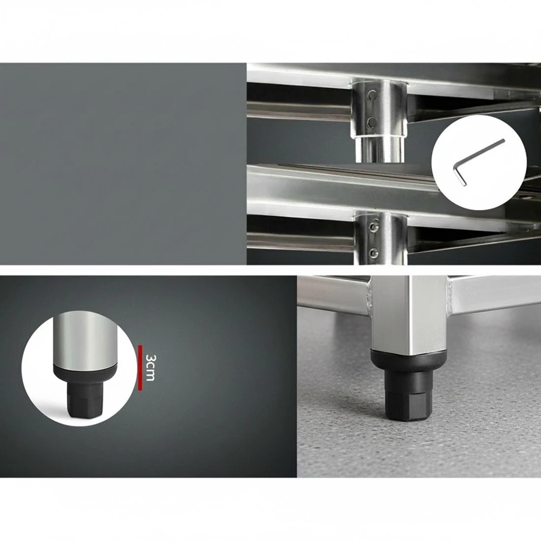 5 Cefito 760x760mm Stainless Steel Kitchen Bench - Silver, 5 of 5
