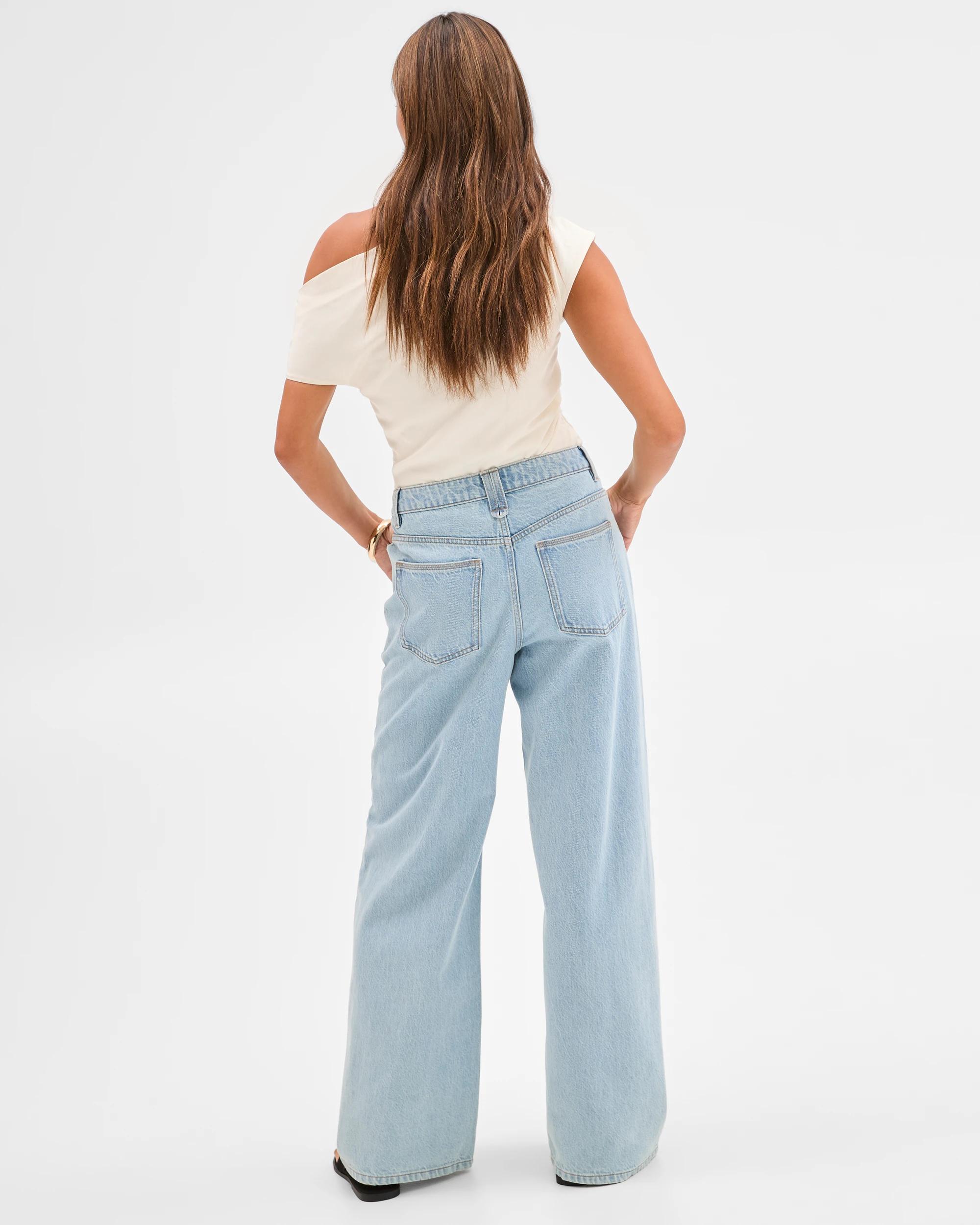 7 Lily Loves Mid Rise Wide Leg Denim Jeans GIGI BLUE, 7 of 7
