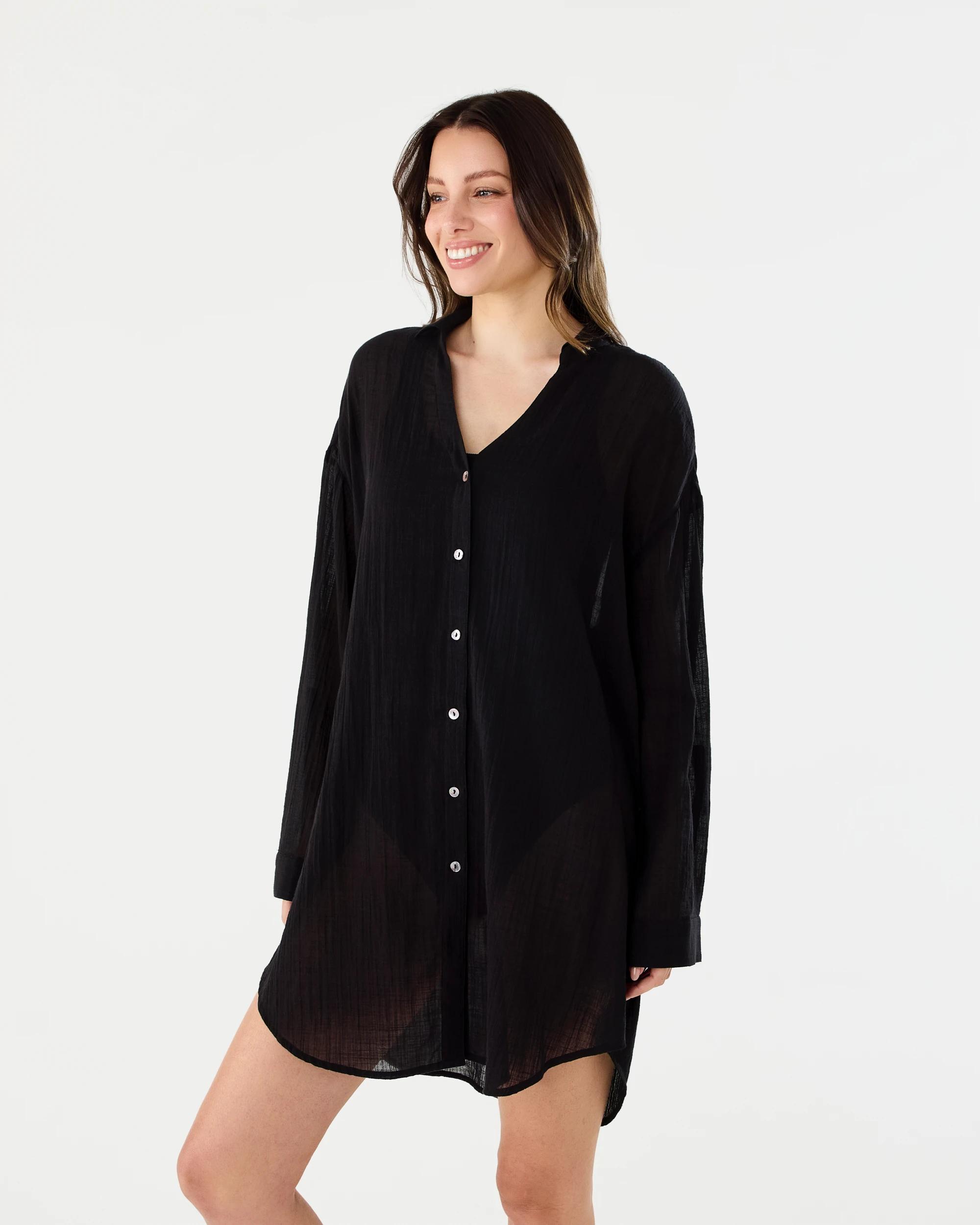 2 Cover Up Shirt Black, 2 of 8