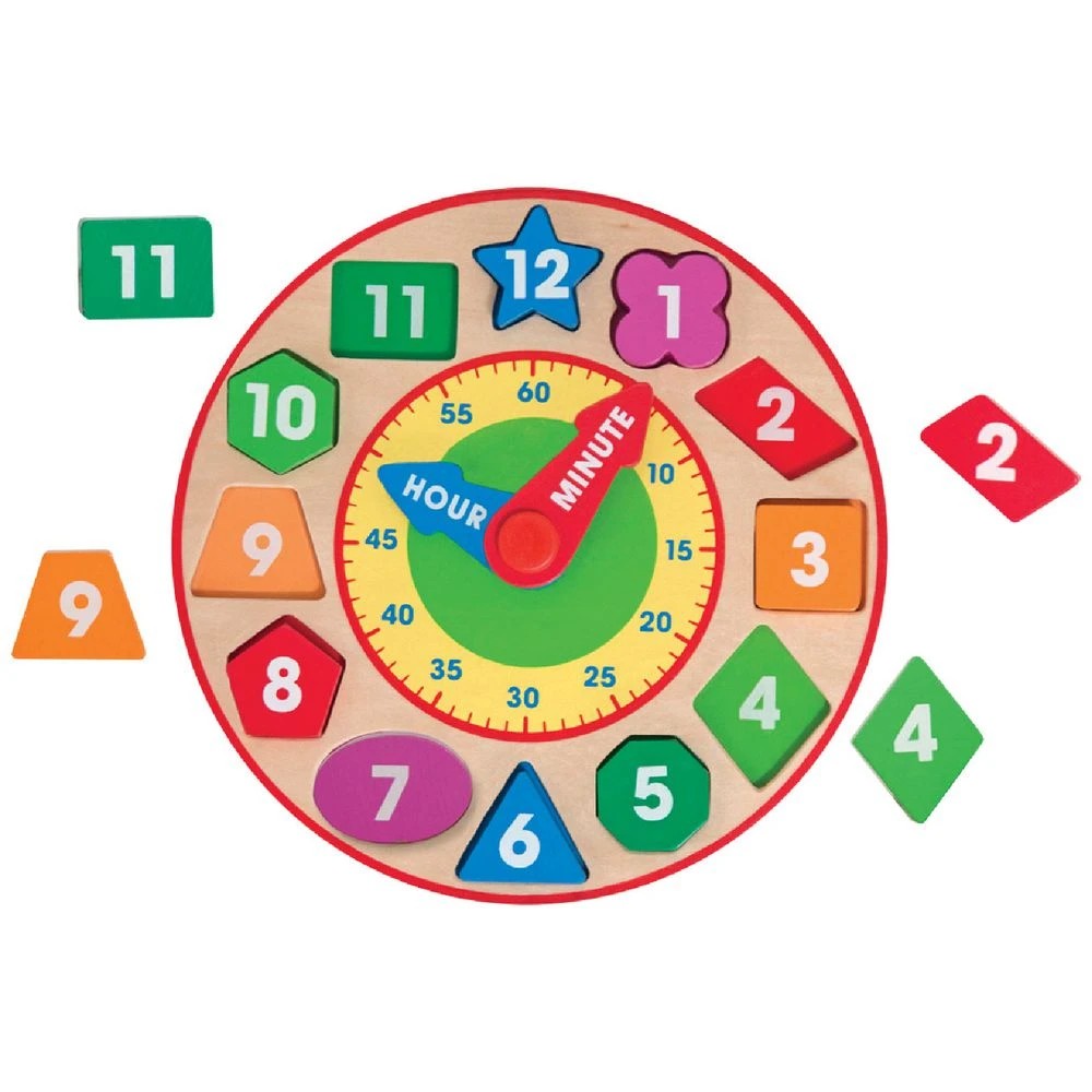 1 Melissa & Doug Wooden Shape Sorting Clock, 1 of 2