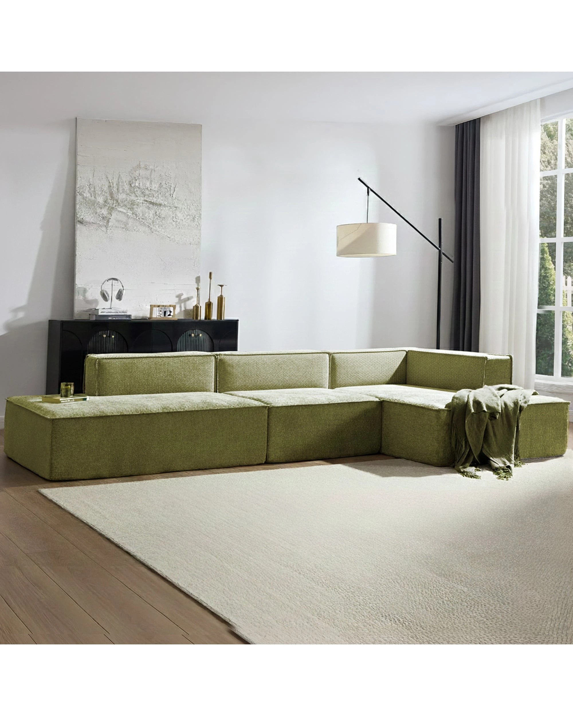 6 Sarantino Vani 3 Seater Modular Sofa Set - Green, 6 of 7