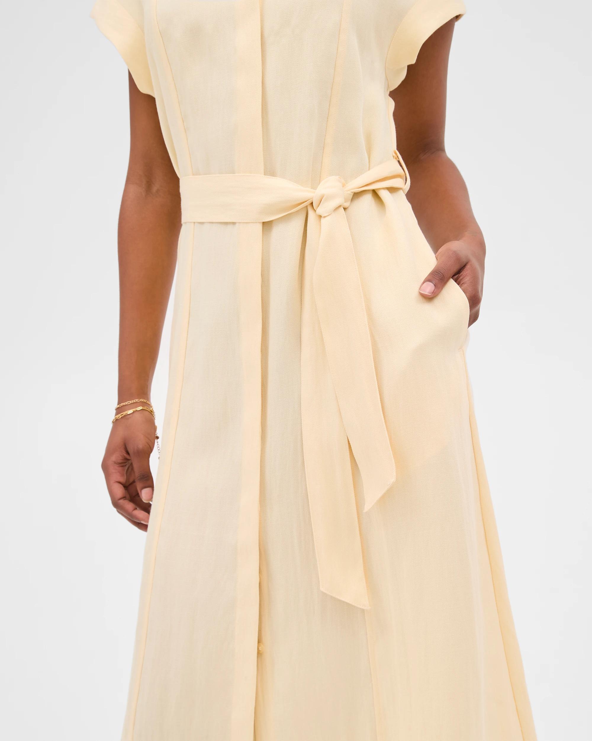 3 Target Petites Midi Shirt Dress SOFT BUTTER, 3 of 6