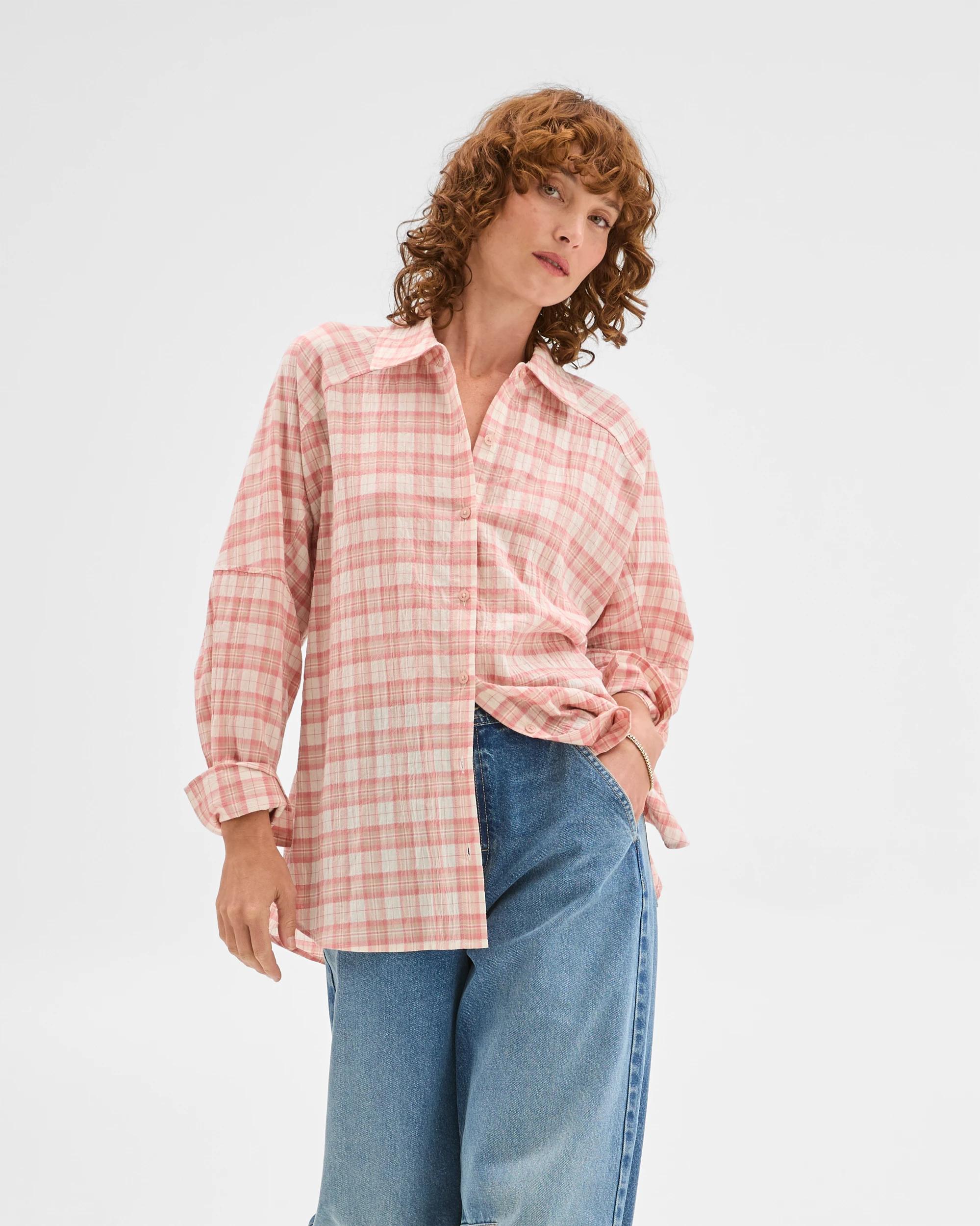 2 Target Woman Australian Cotton Check Shirt ELDERBERRY CHECK, 2 of 7