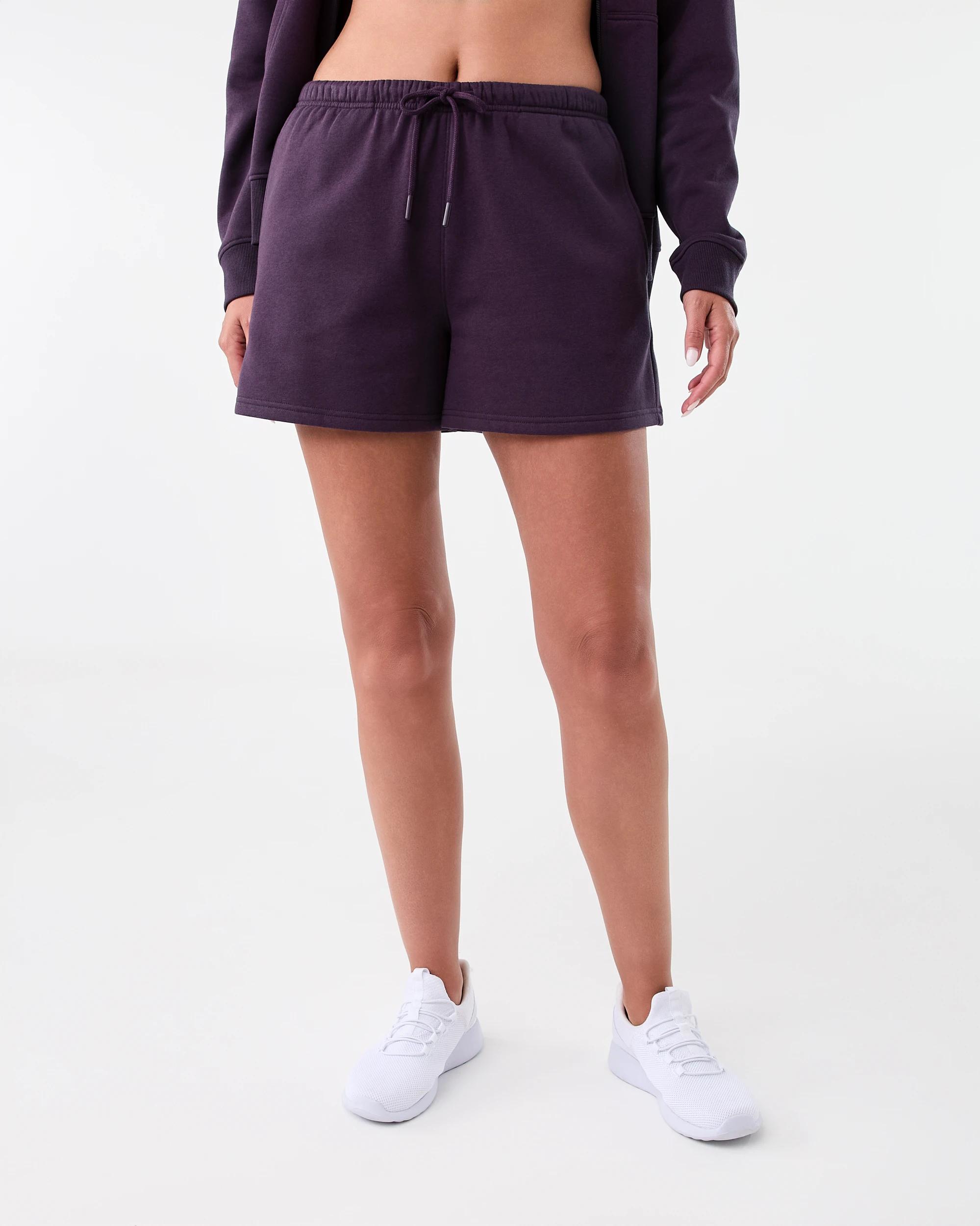 6 Active Womens Fleece Shorts Pur Raisin, 6 of 7
