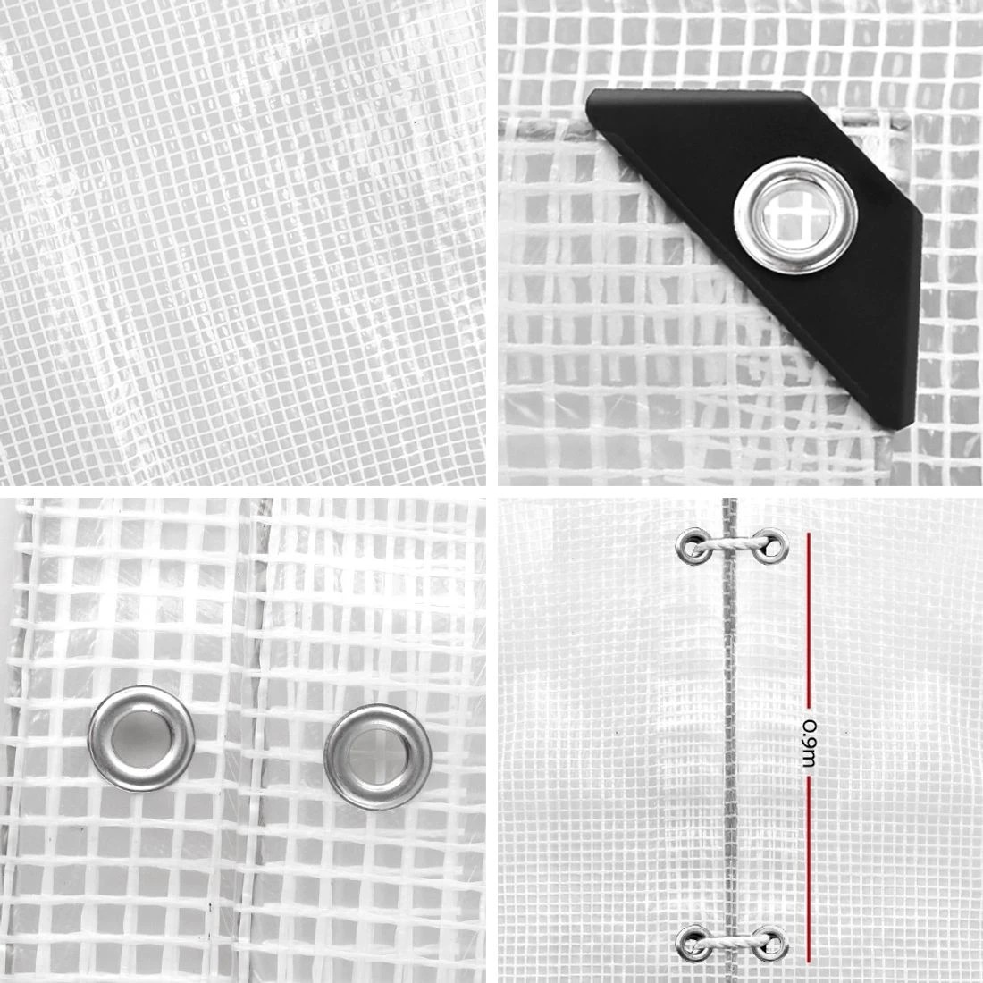 1 Instahut Tarp Tarpaulin 9x12m Canvas Heavy Duty Camping Cover - Clear, 1 of 5