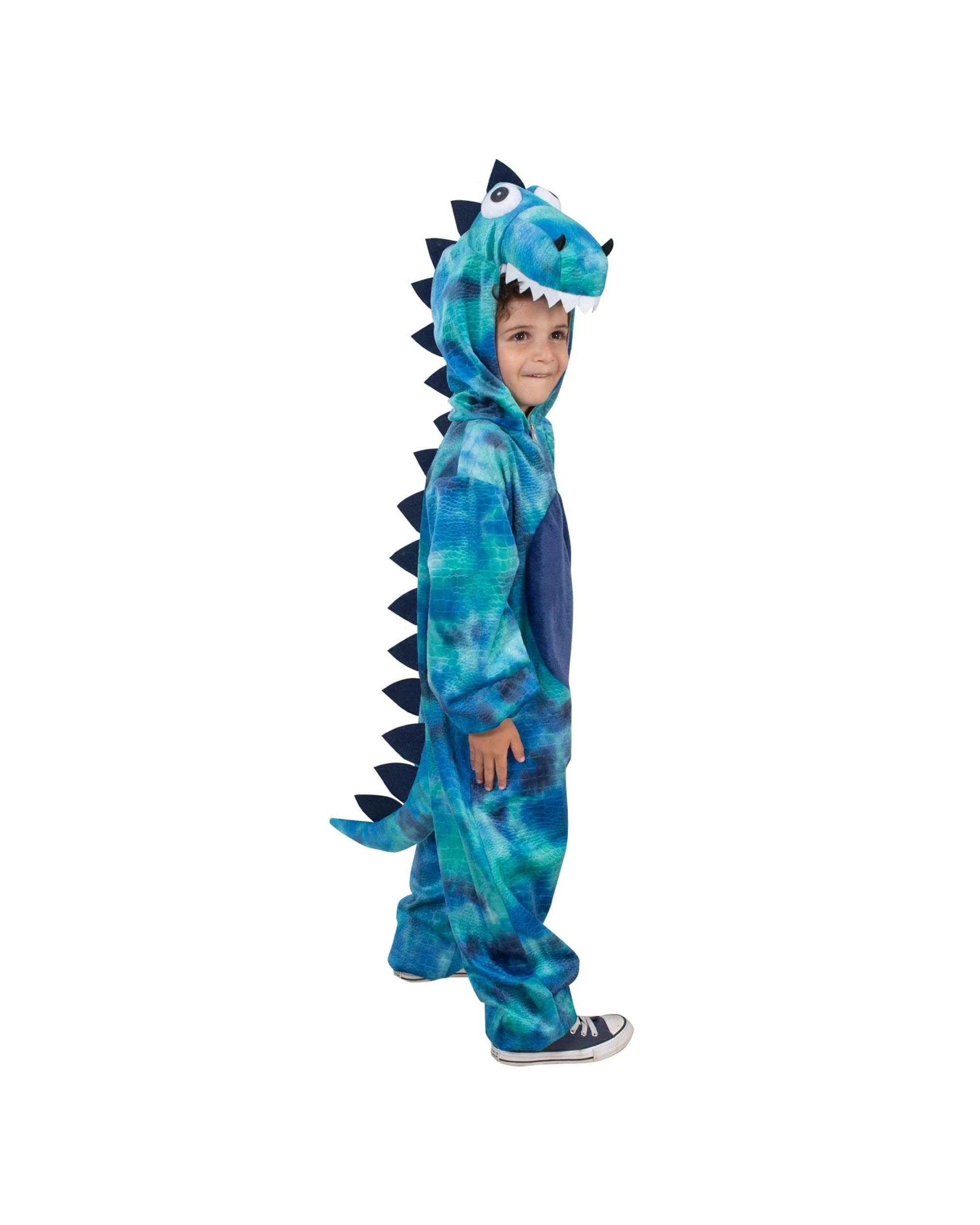 1 Roarin' Rex Blue Dinosaur Child Costume Size Toddler 18-36 Months, 1 of 5