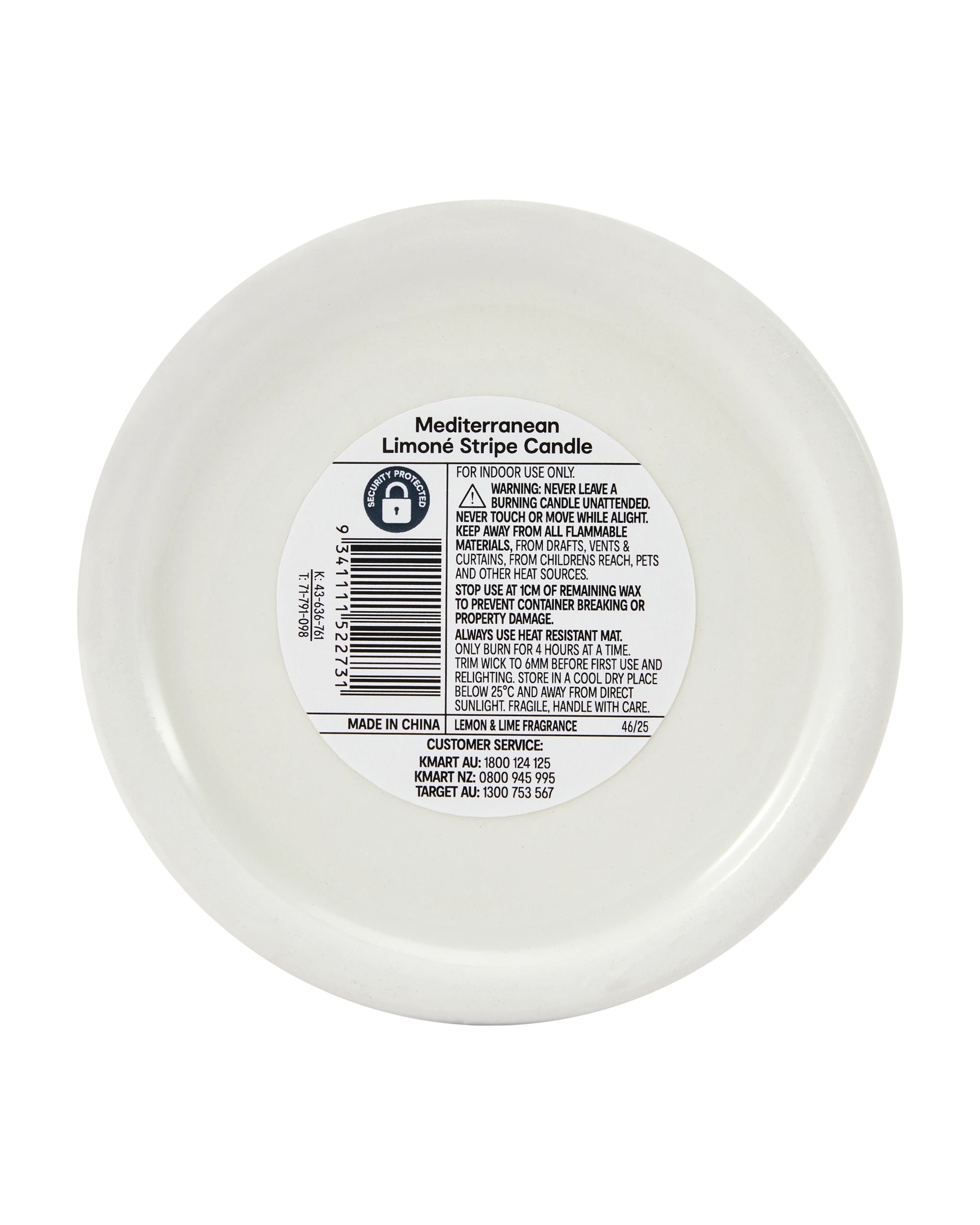 6 Mediterranean Limone Stripe Candle, 6 of 6