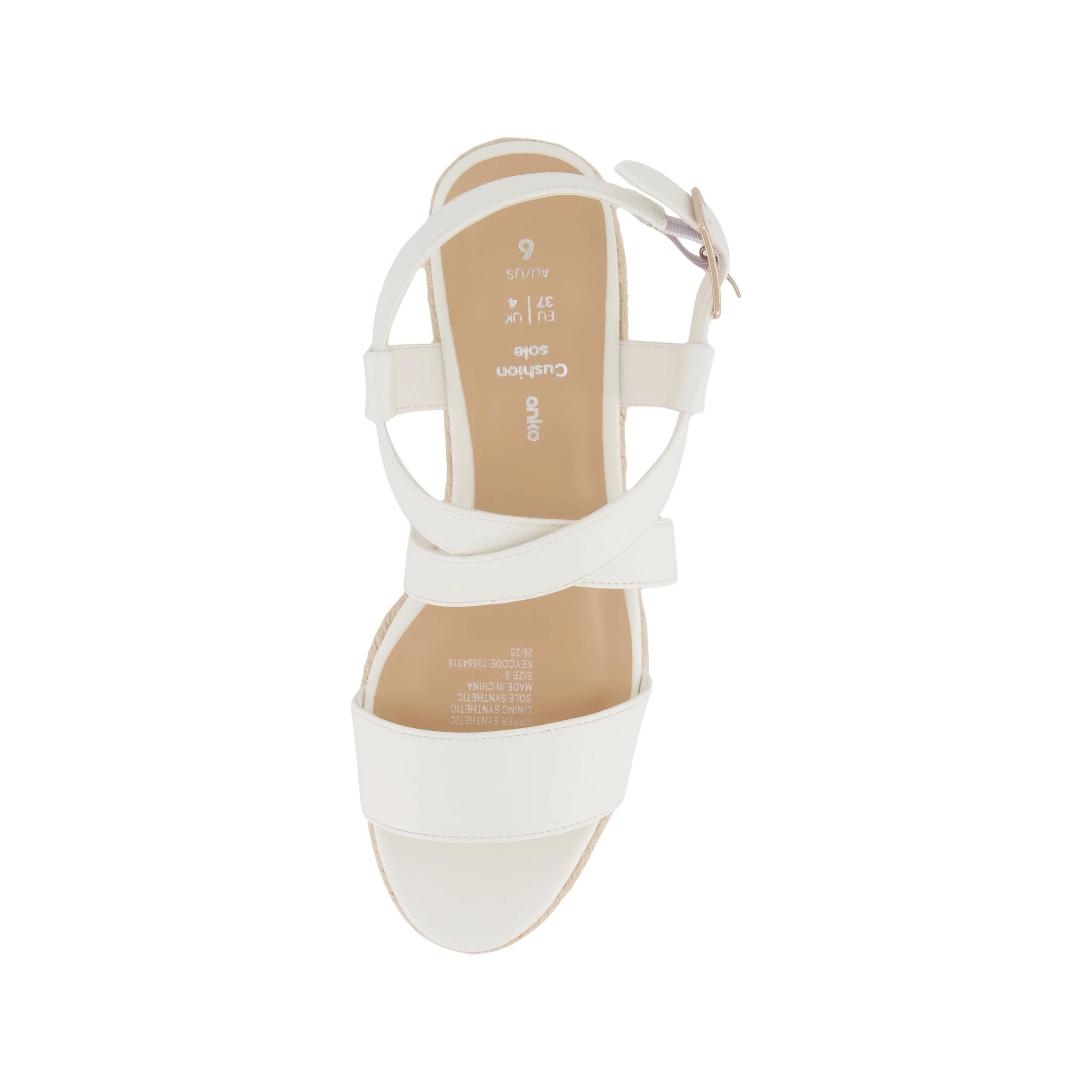 3 Low Espadrille Wedge Heels WHITE, 3 of 5
