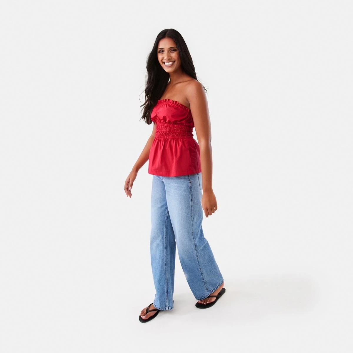 5 Straight Leg Stud Jeans Mid Wash, 5 of 9